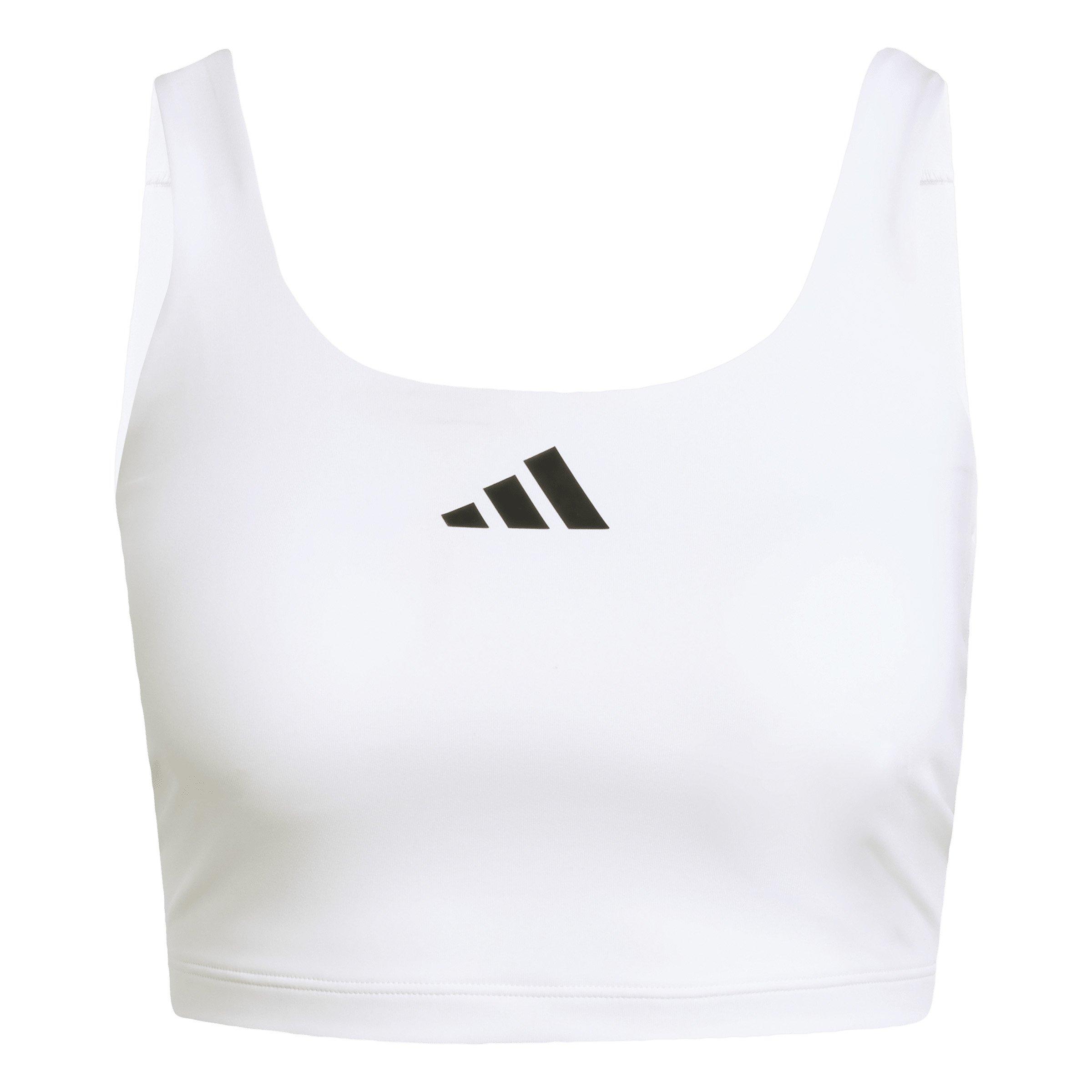 adidas Women's Power Light Support Bra Tank Top - White - WHITE Thumbnail View 5