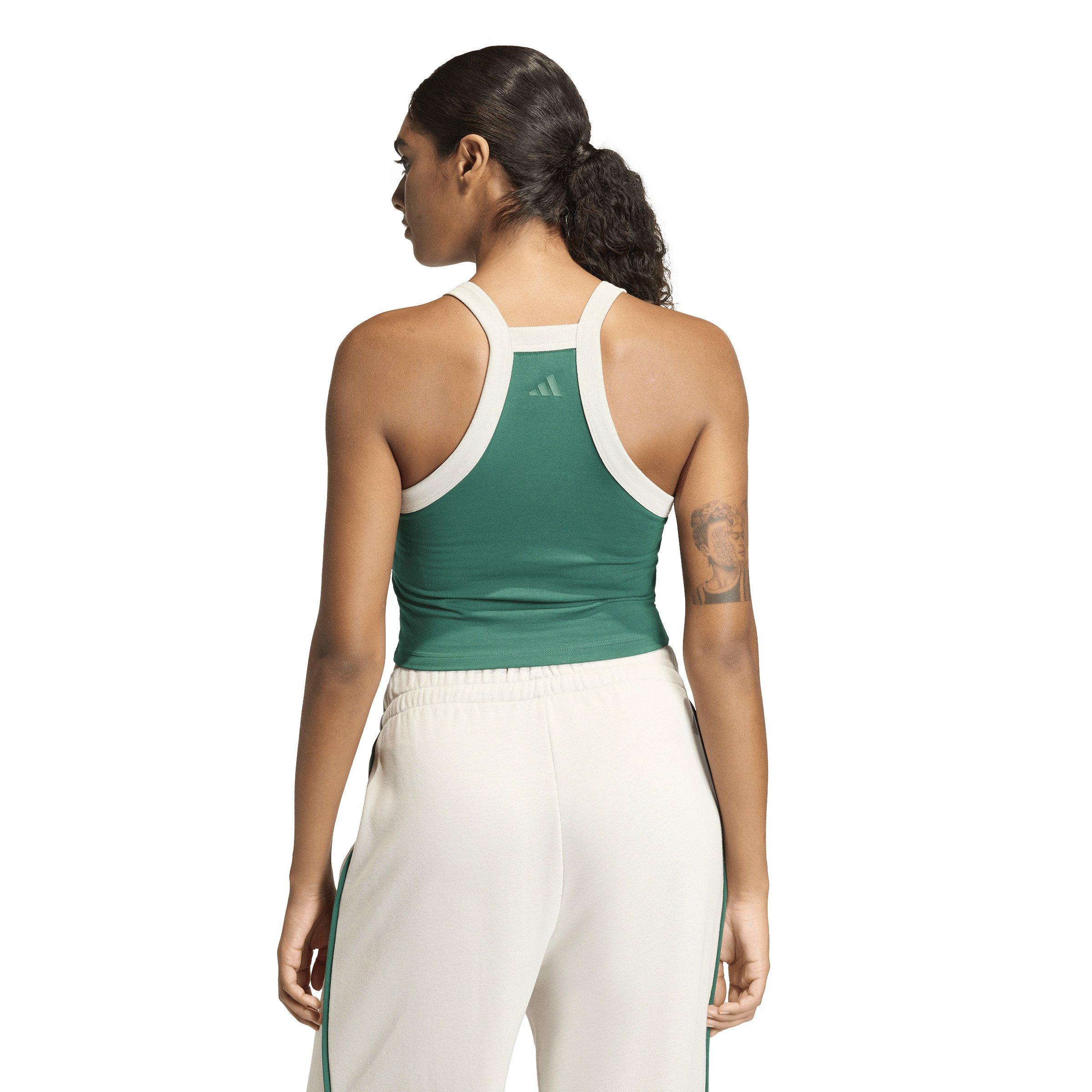 adidas Women's Seasonal Essentials Colorpop Tank with Embroidered Graphic - Green/White - GREEN/WHITE Thumbnail View 2