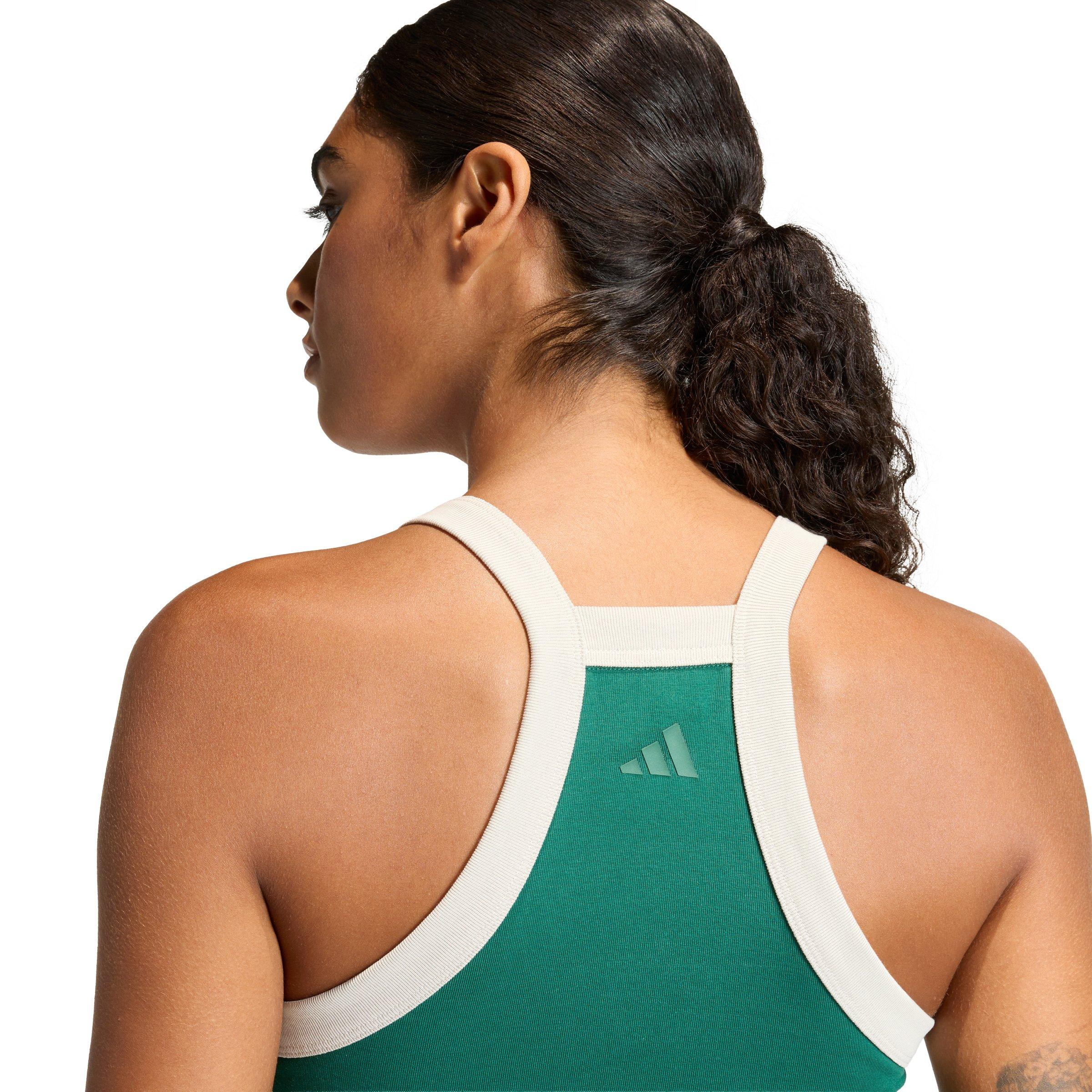adidas Women's Seasonal Essentials Colorpop Tank with Embroidered Graphic - Green/White - GREEN/WHITE Thumbnail View 4