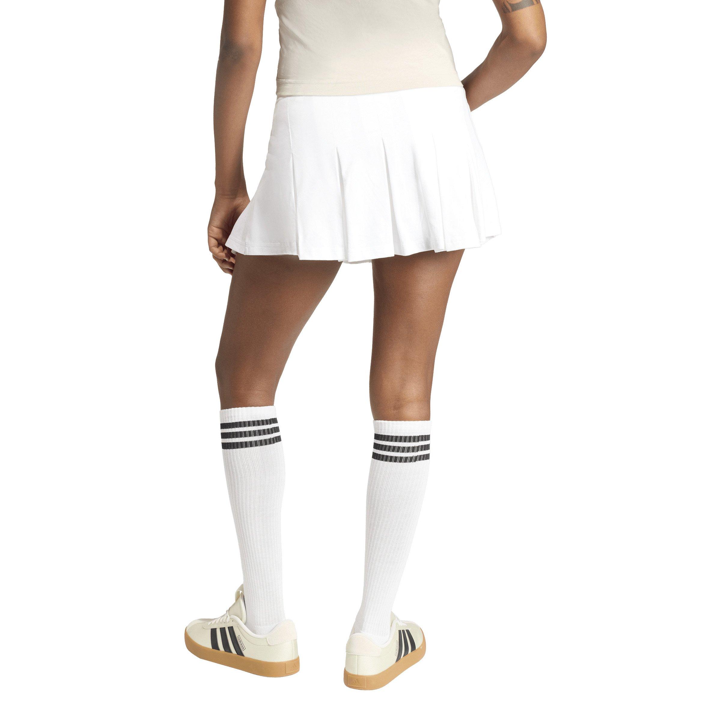 adidas Women's Seasonal Essentials Colorpop Skirt with Inner Leggings - White/Green - WHITE/GREEN Thumbnail View 2