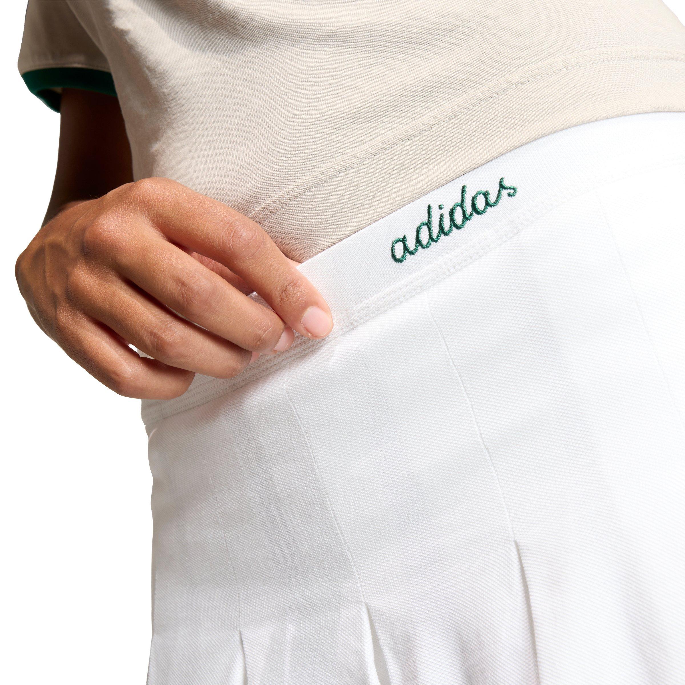 adidas Women's Seasonal Essentials Colorpop Skirt with Inner Leggings - White/Green - WHITE/GREEN Thumbnail View 3