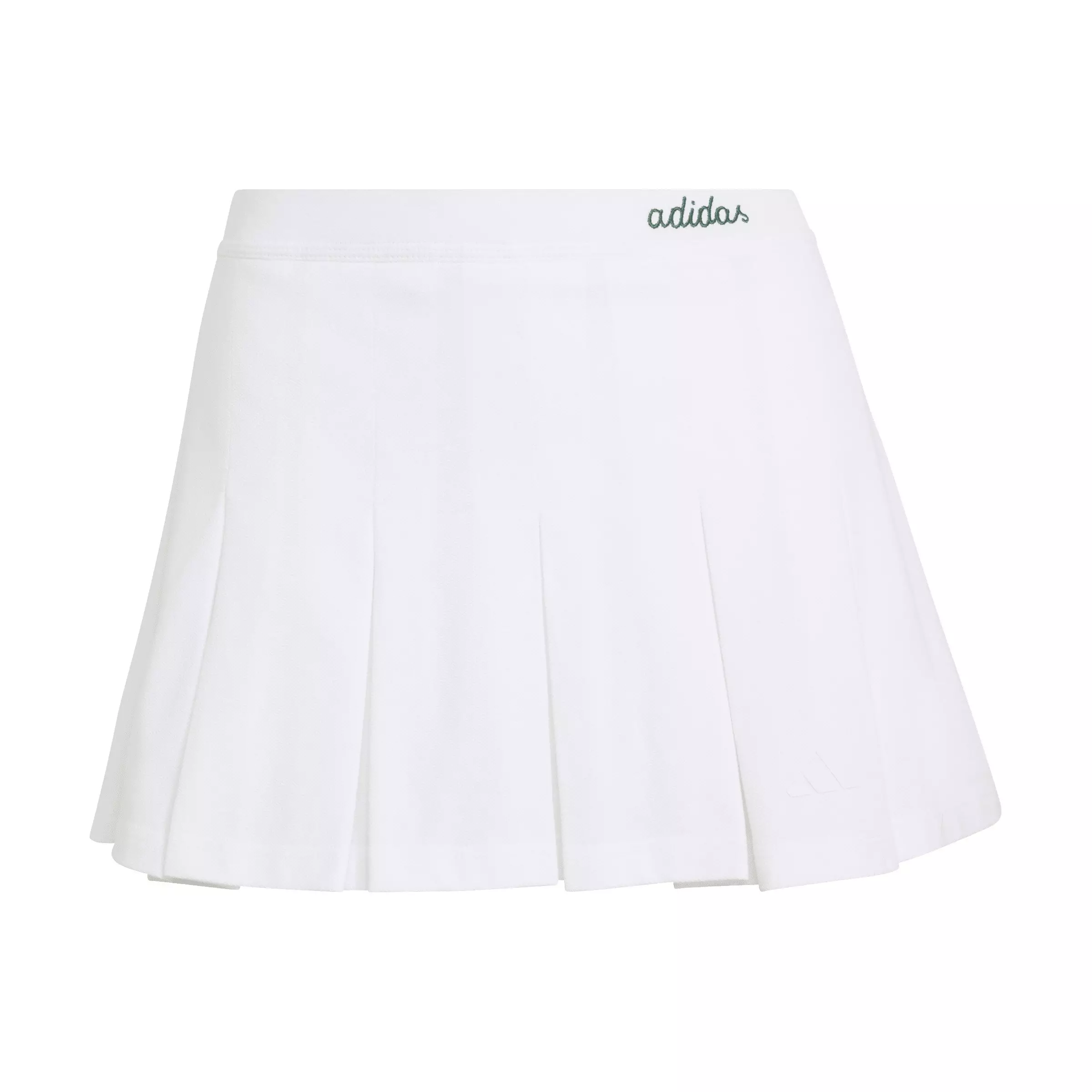 adidas Women's Seasonal Essentials Colorpop Skirt with Inner Leggings - White/Green - WHITE/GREEN