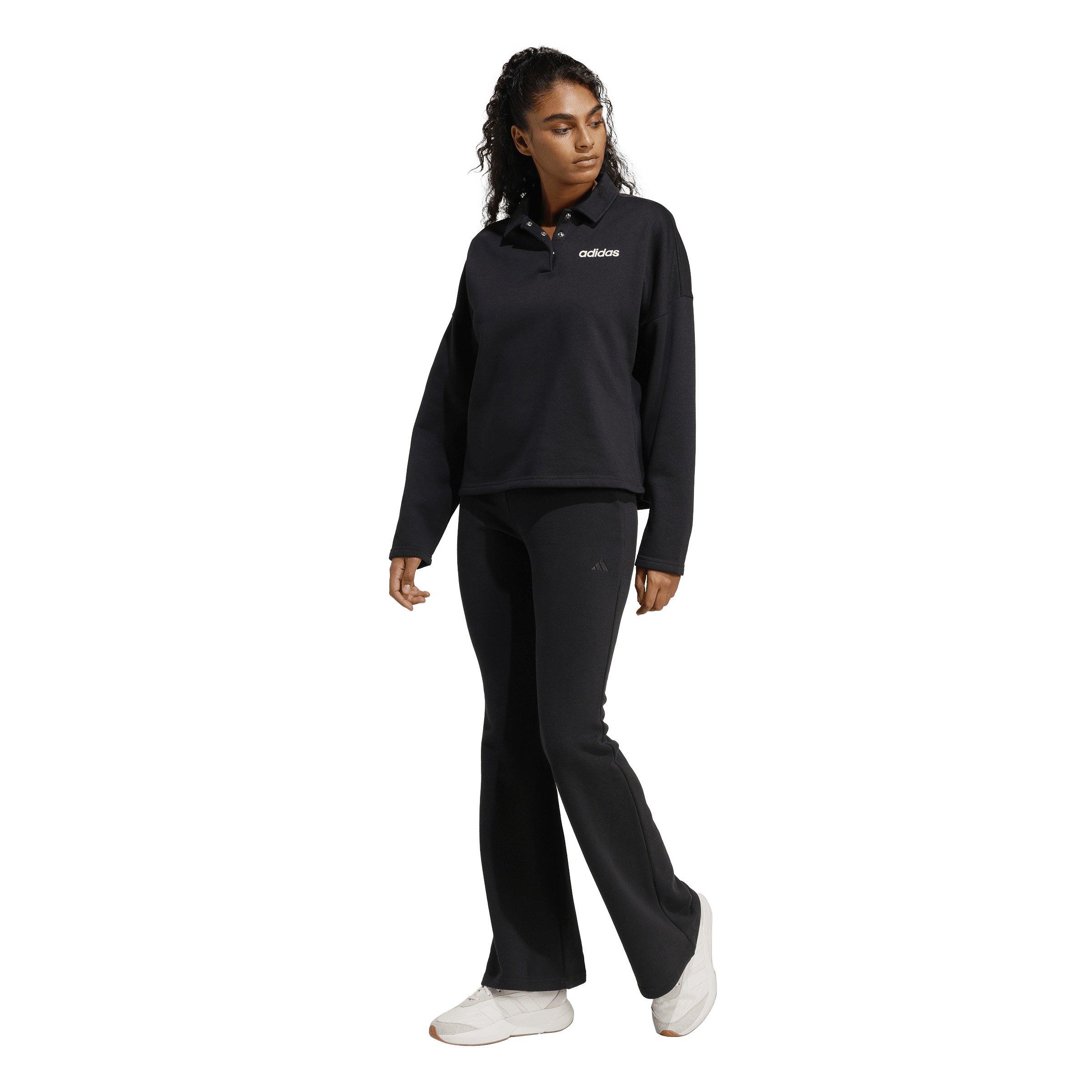 adidas Women's Seasonal Essentials French Terry Flared Pants - Black - BLACK Thumbnail View 5