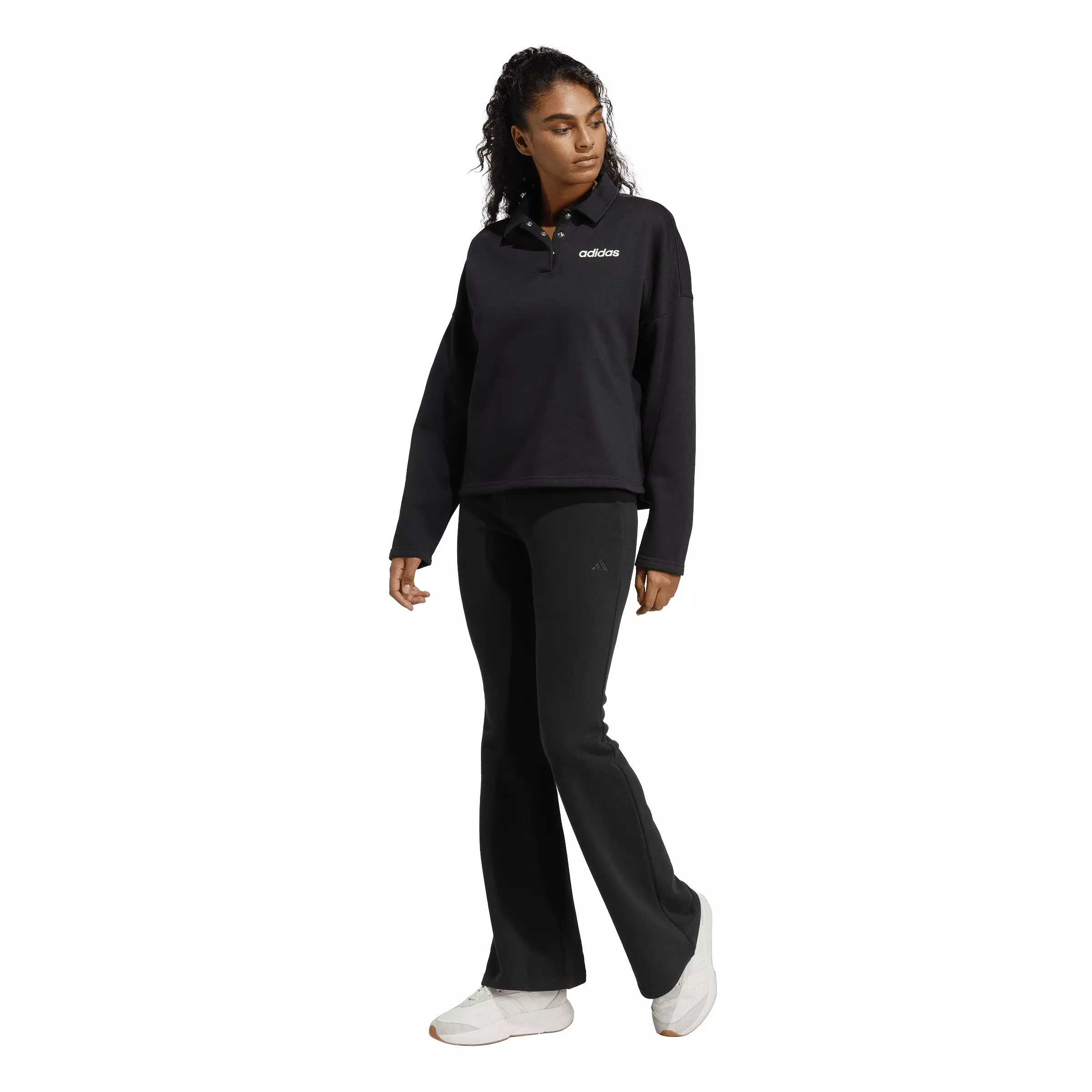 adidas Women's Seasonal Essentials French Terry Flared Pants - Black - BLACK
