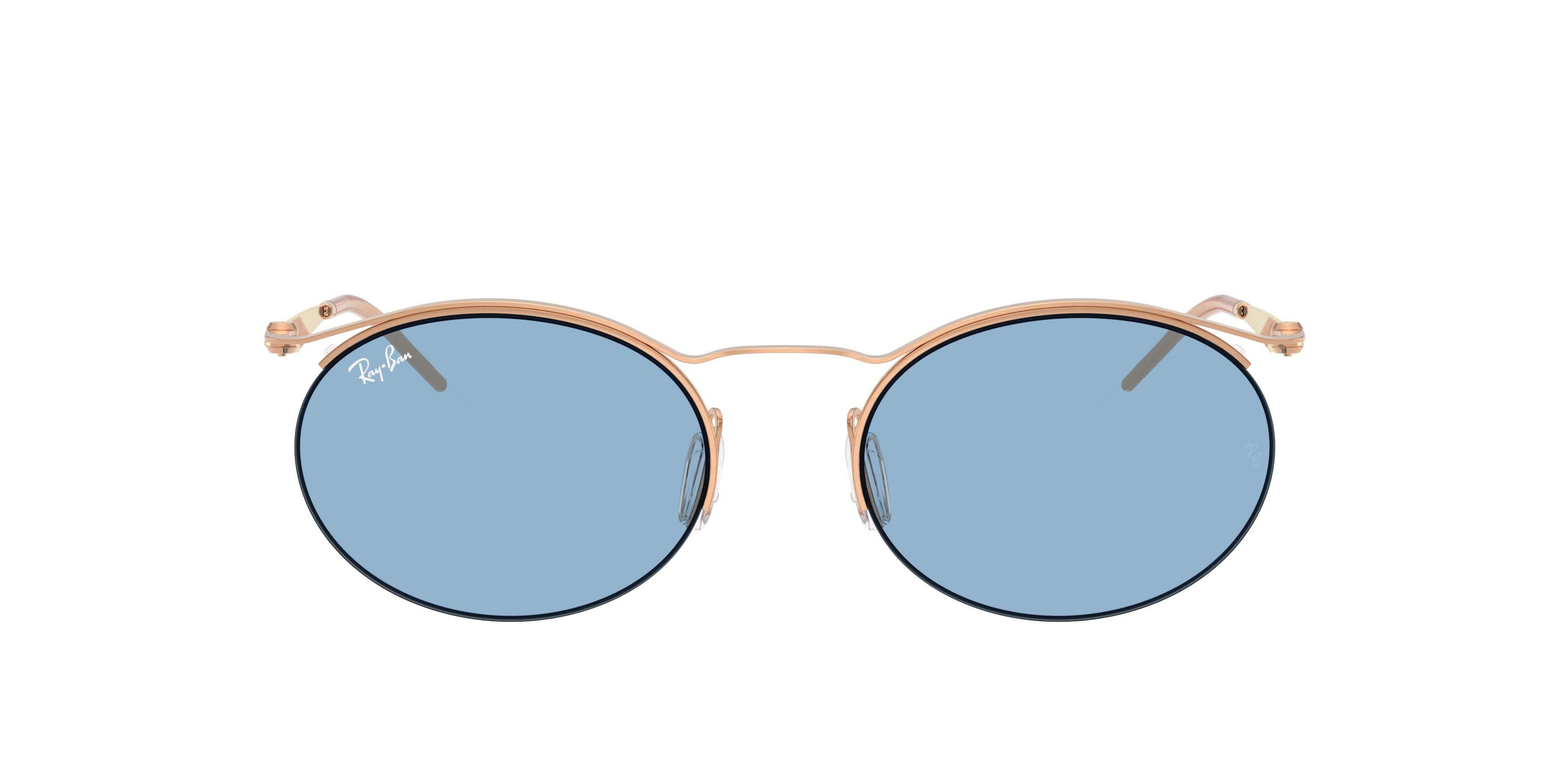 Ray-Ban RB8551 Light Blue Sunglasses - Rose Gold - GOLD/LIGHT BLUE