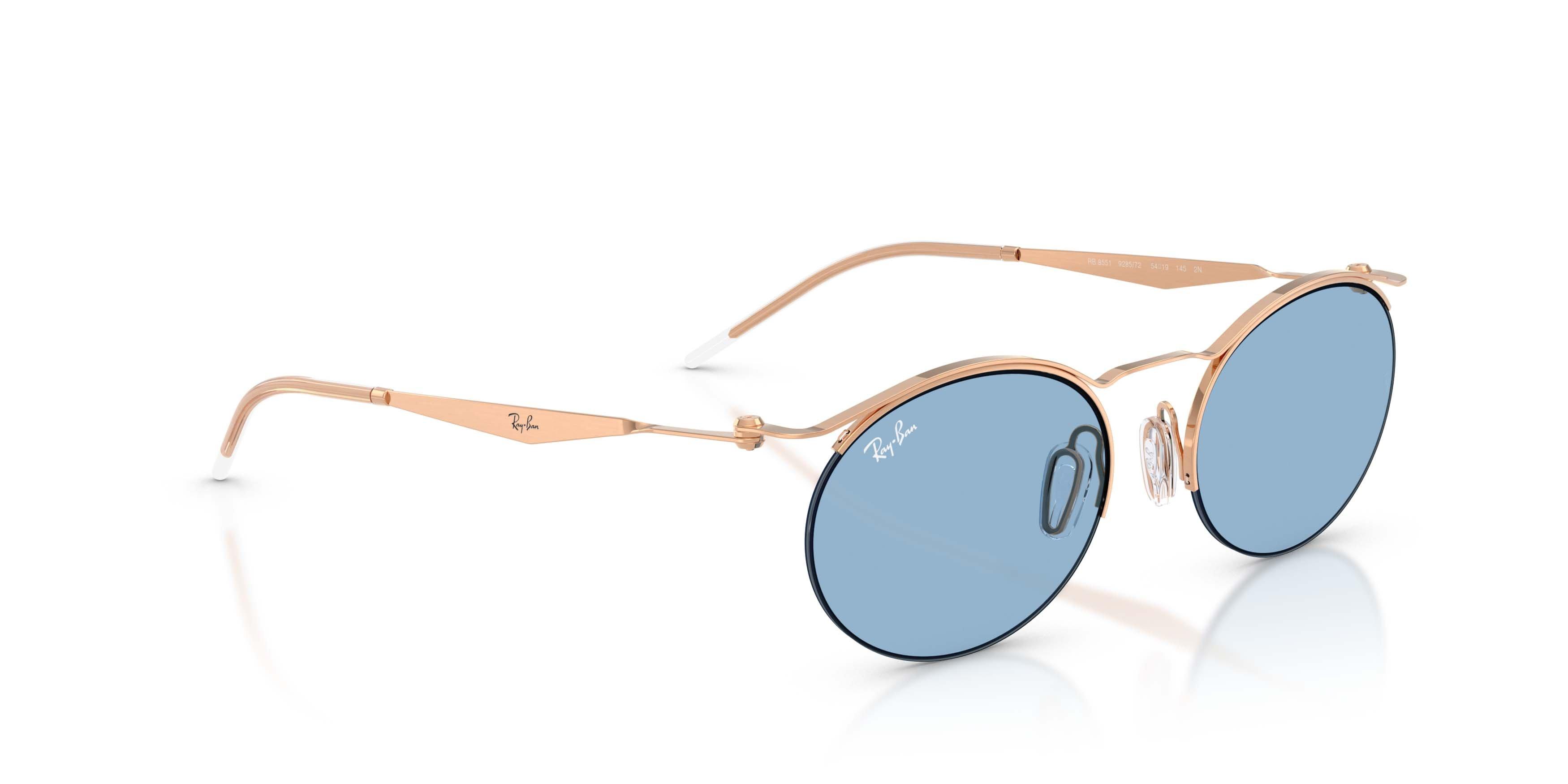 Ray-Ban RB8551 Light Blue Sunglasses - Rose Gold - GOLD/LIGHT BLUE