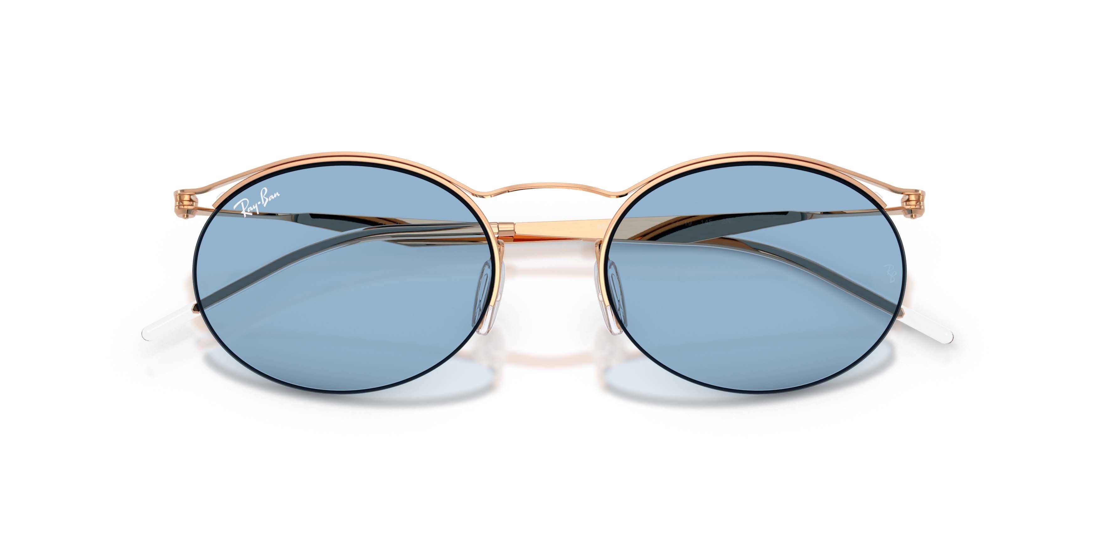 Ray-Ban RB8551 Light Blue Sunglasses - Rose Gold - GOLD/LIGHT BLUE