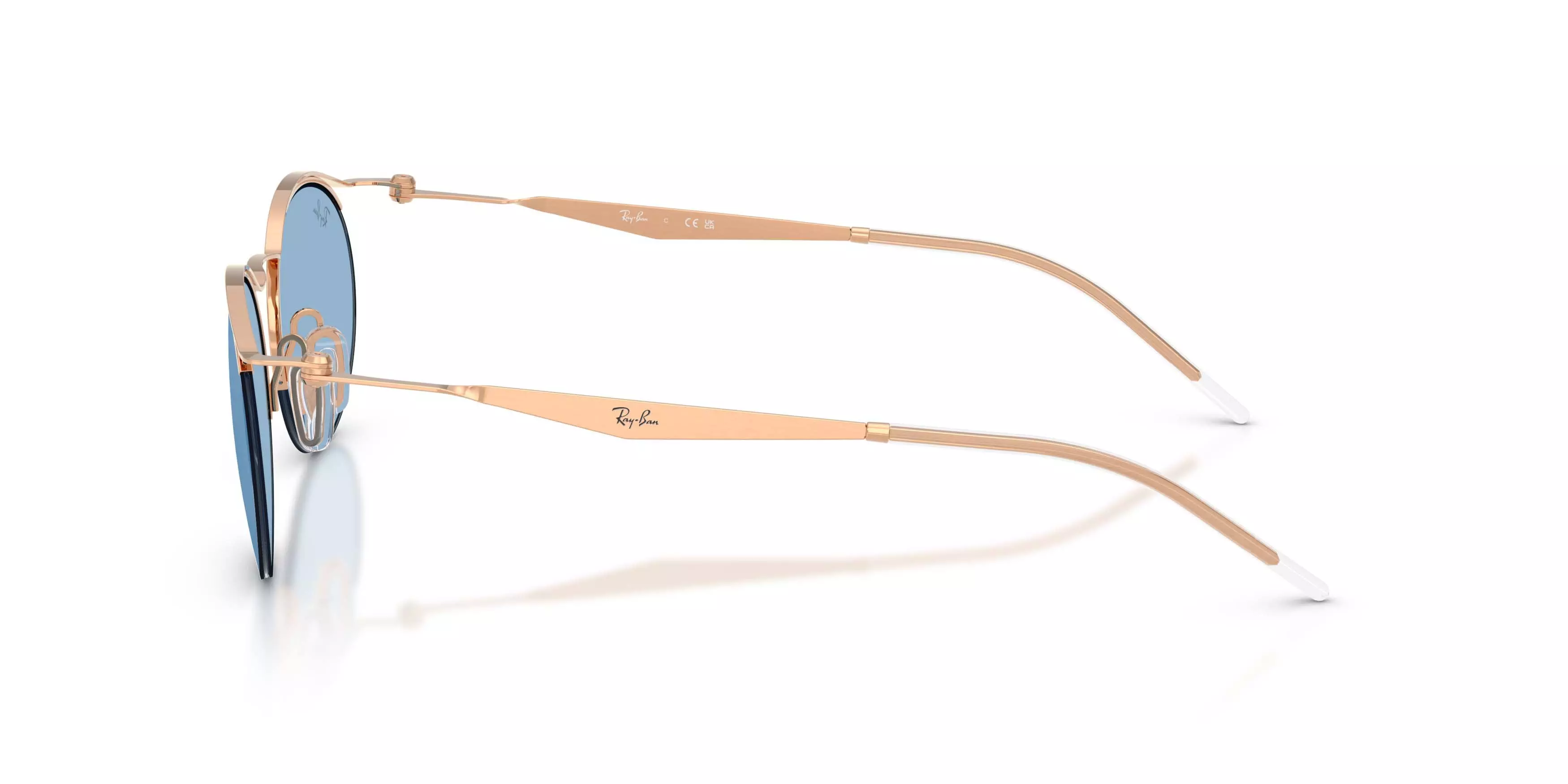 Ray-Ban RB8551 Light Blue Sunglasses - Rose Gold - GOLD/LIGHT BLUE