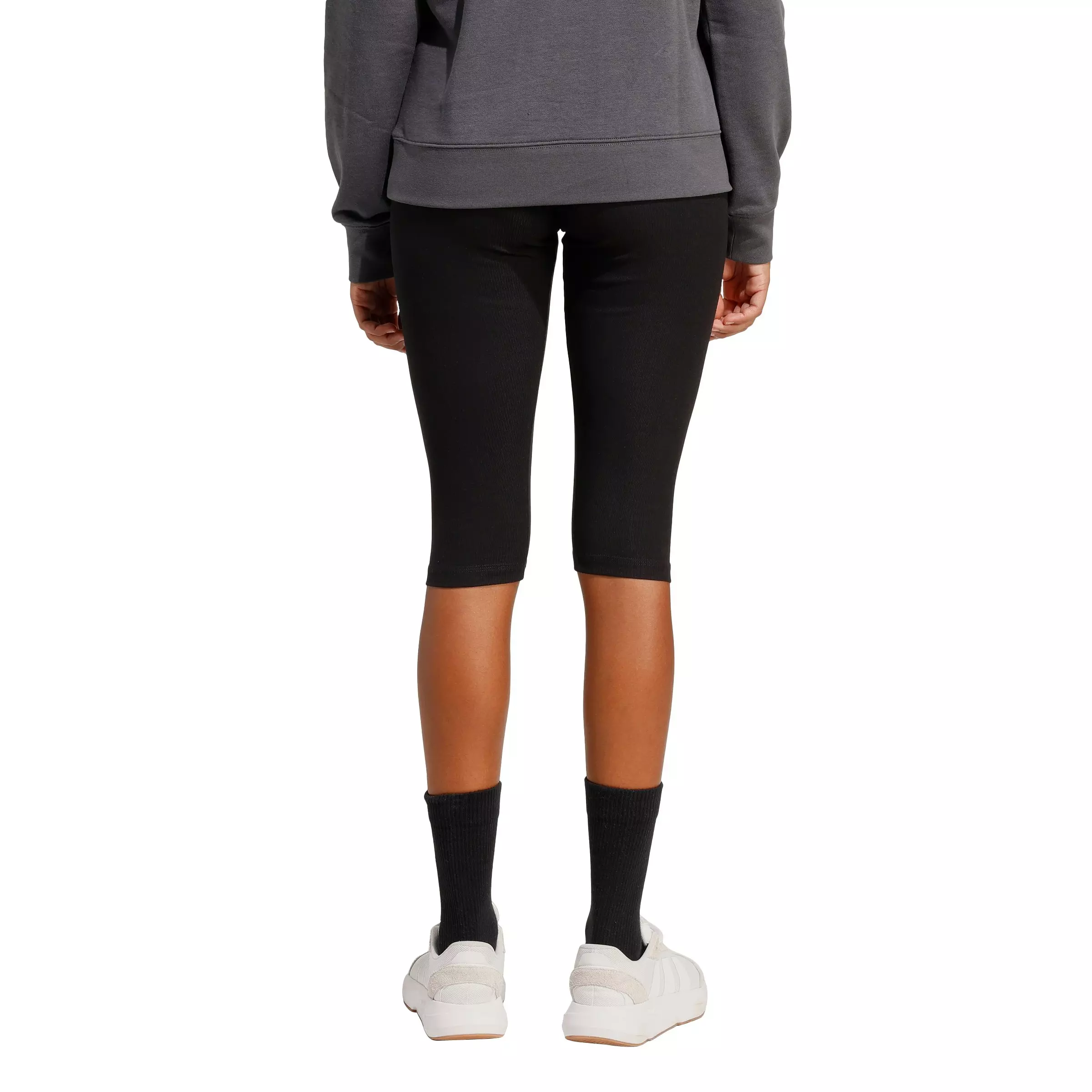 adidas Women's Seasonal Essentials Ribbed Capri Leggings - Black - BLACK