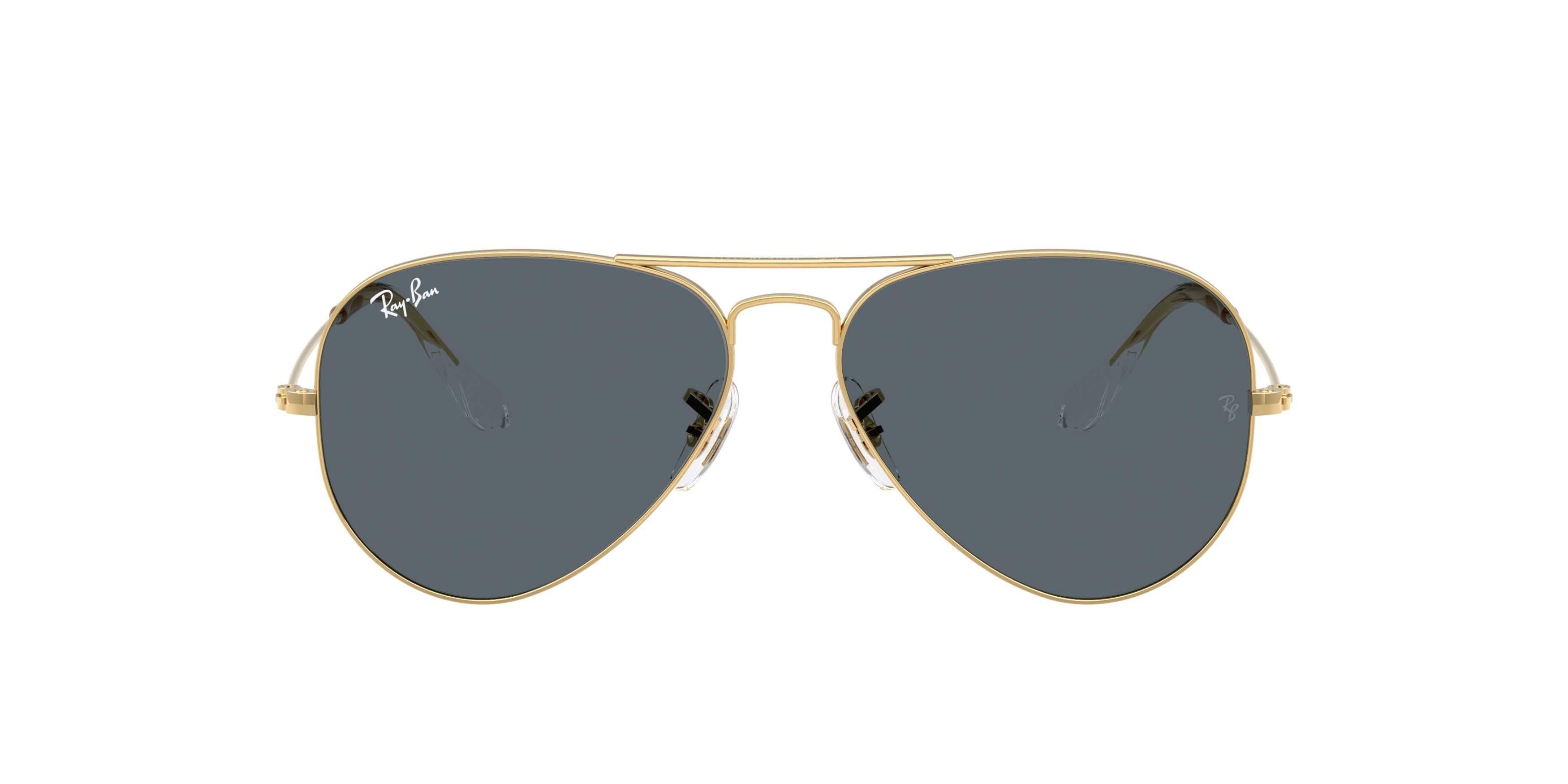 Ray-Ban Aviator Classic Dark Blue Sunglasses - Polished Arista Gold - GOLD