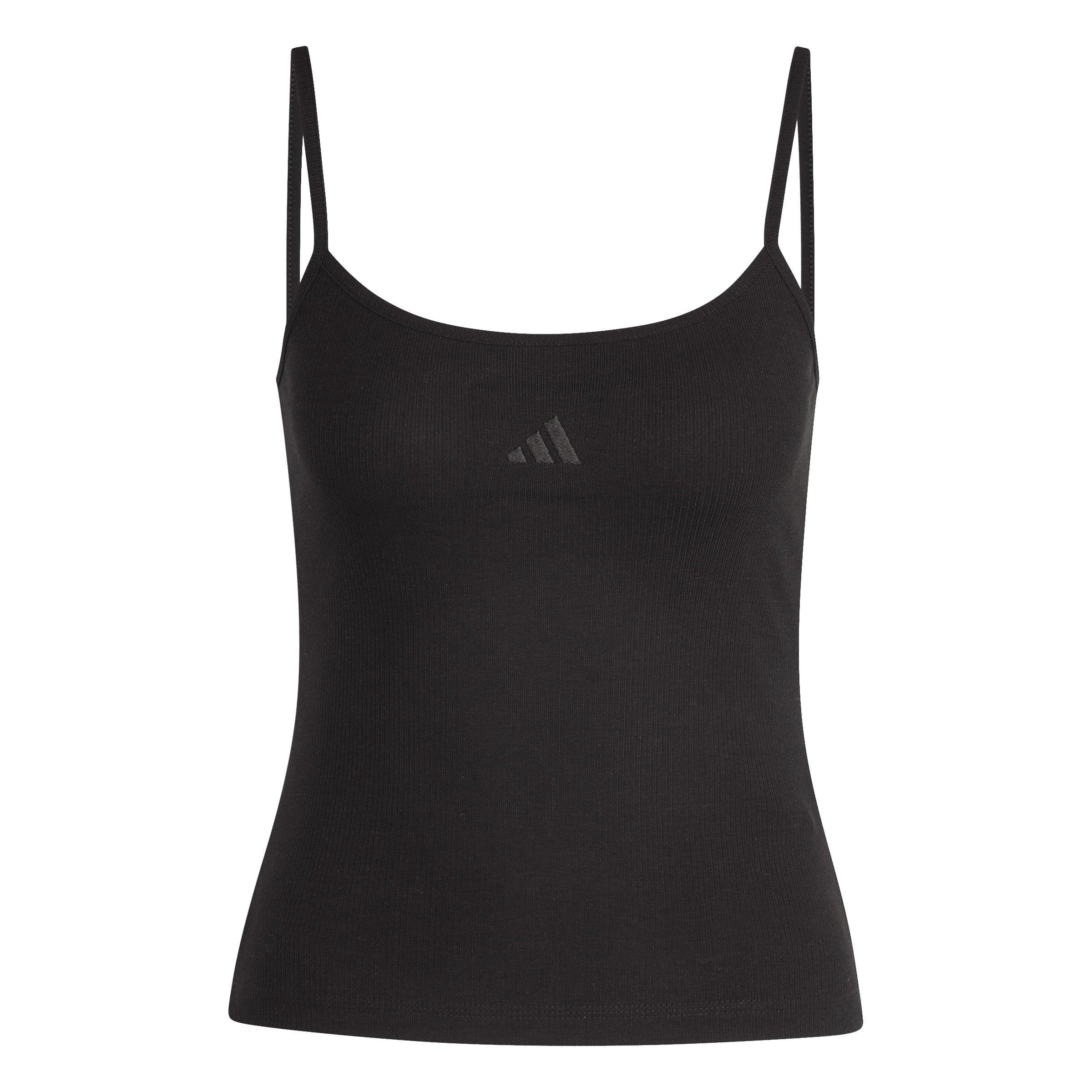 adidas Women's Seasonal Essentials Rib Top - Black - BLACK Thumbnail View 6