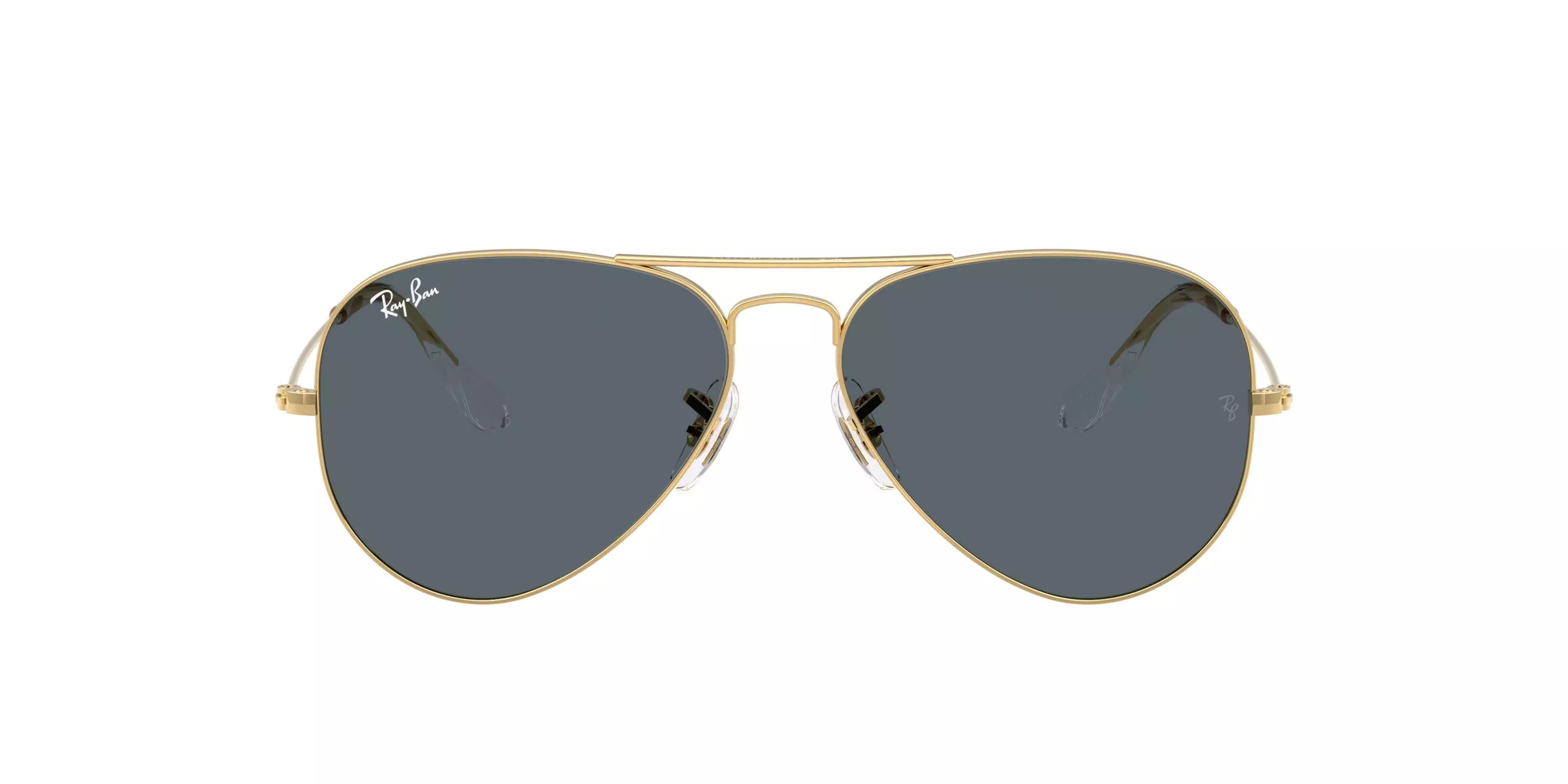 Ray-Ban Aviator Classic Blue Sunglasses - Polished Arista - GOLD/BLUE