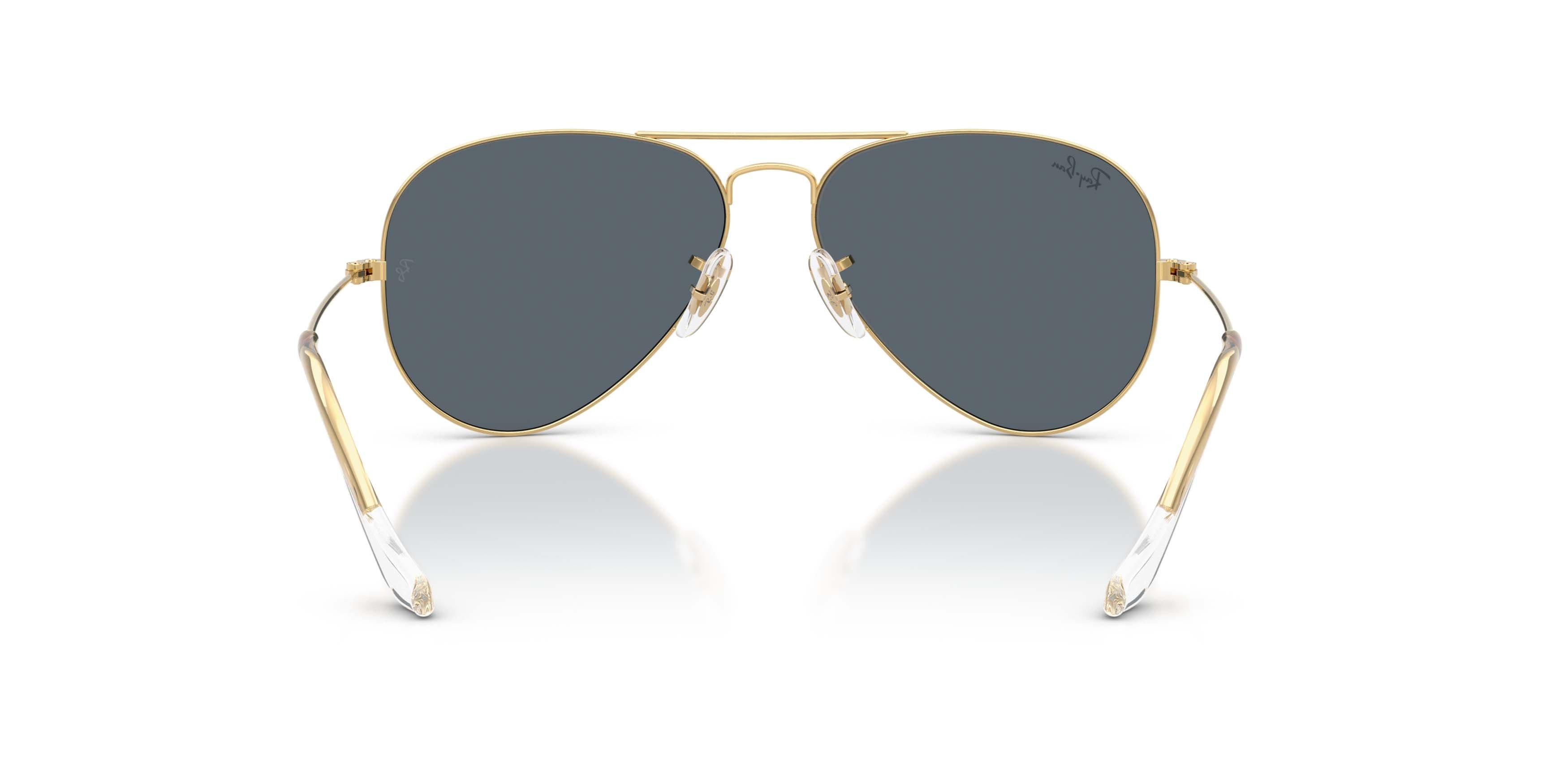 Ray-Ban Aviator Classic Blue Sunglasses - Polished Arista - GOLD/BLUE