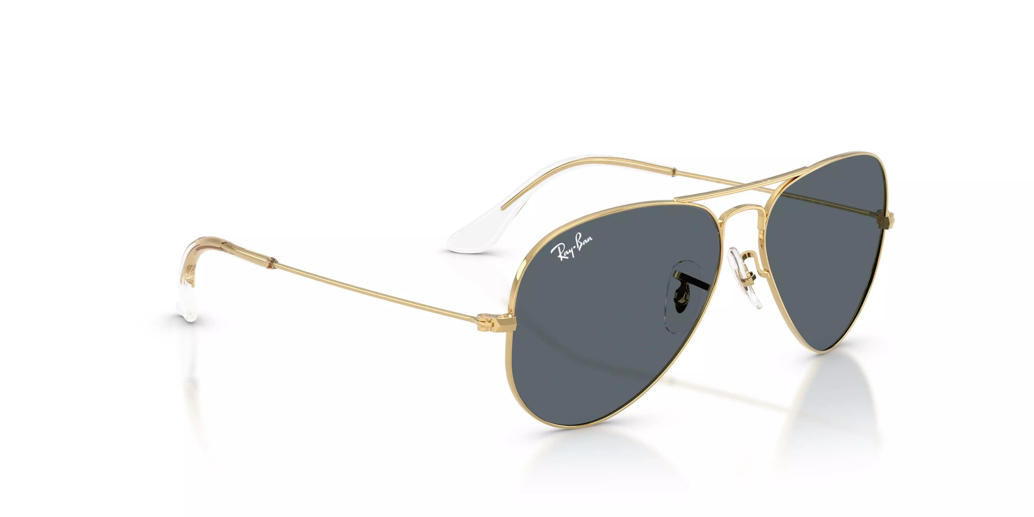 Ray-Ban Aviator Classic Blue Sunglasses - Polished Arista - GOLD/BLUE