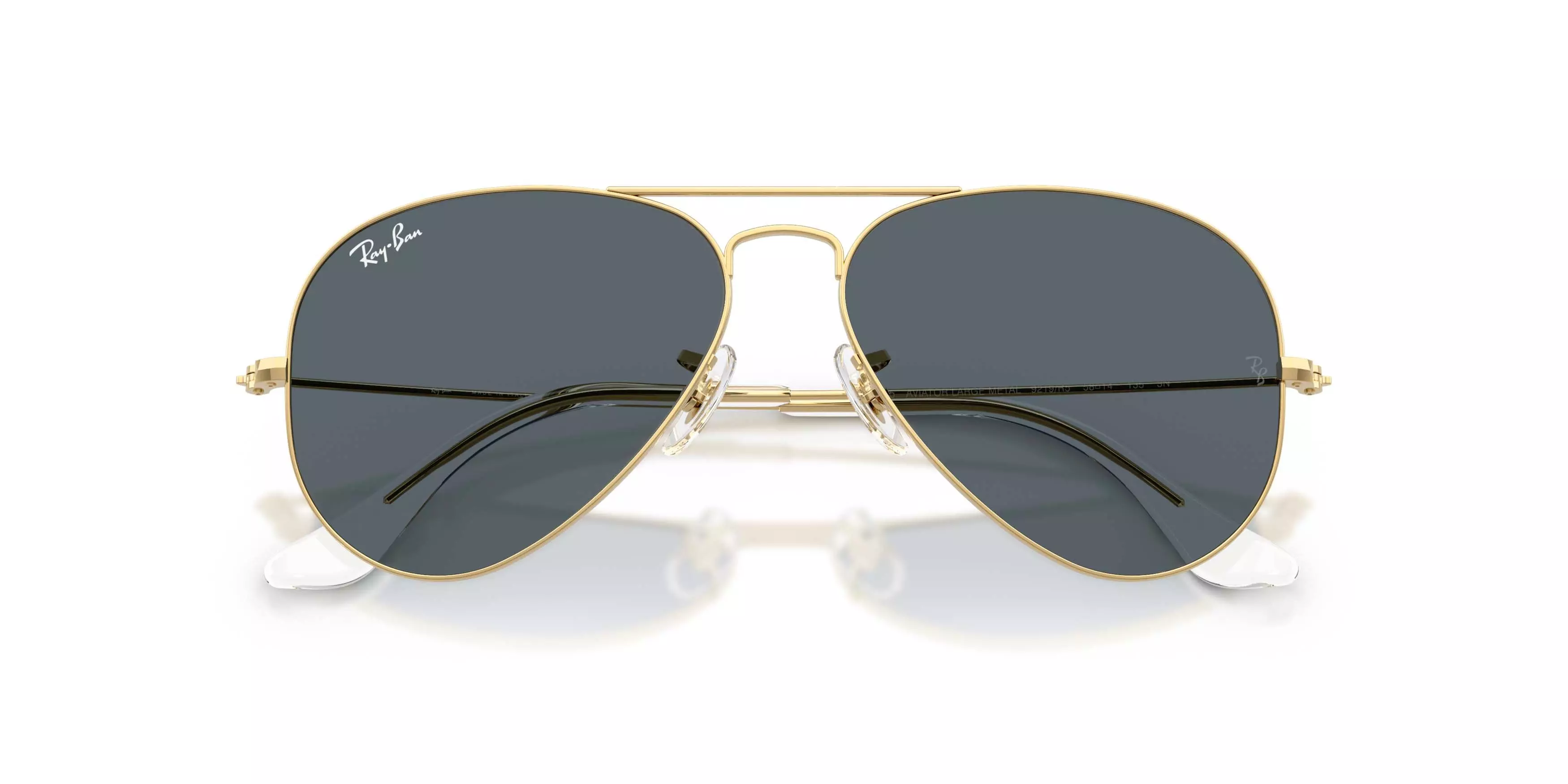 Ray-Ban Aviator Classic Blue Sunglasses - Polished Arista - GOLD/BLUE