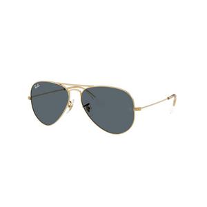 Ray-Ban Aviator Classic Blue Sunglasses - Polished Arista - GOLD/BLUE