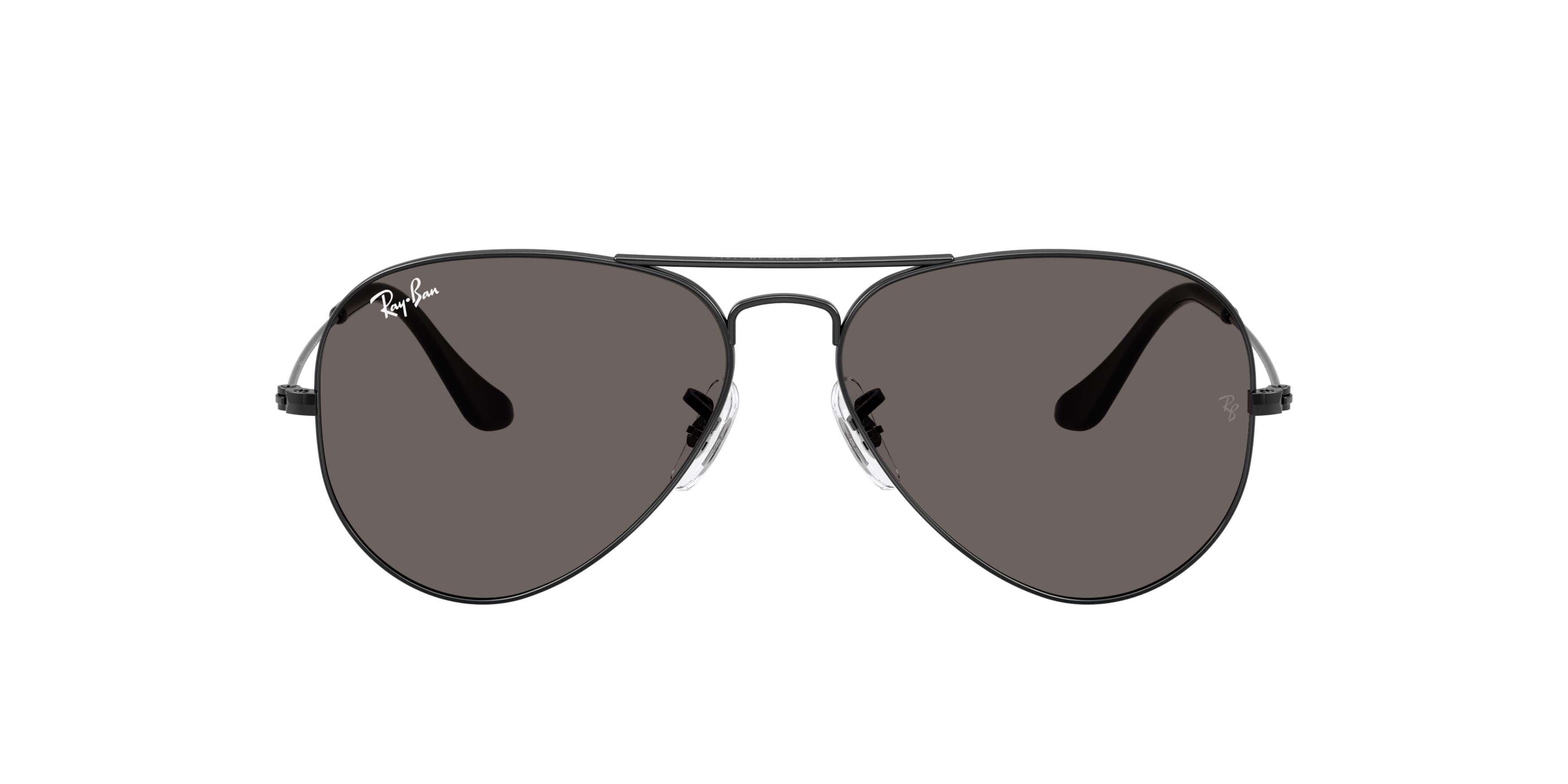 Ray-Ban Aviator Classic Dark Grey Sunglasses - Polished Black - BLACK/GREY