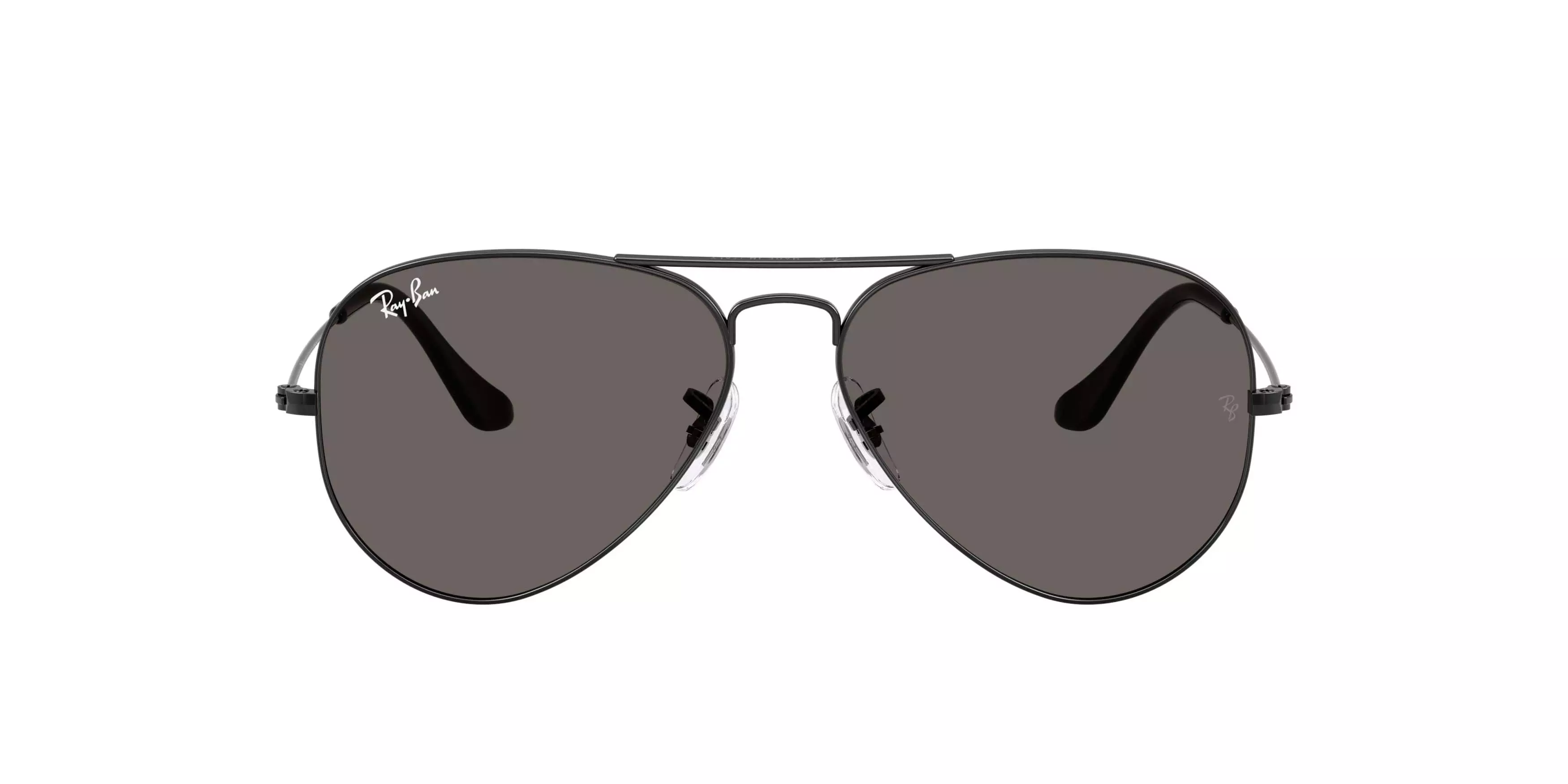 Ray-Ban Aviator Classic Dark Grey Sunglasses - Polished Black - BLACK/GREY