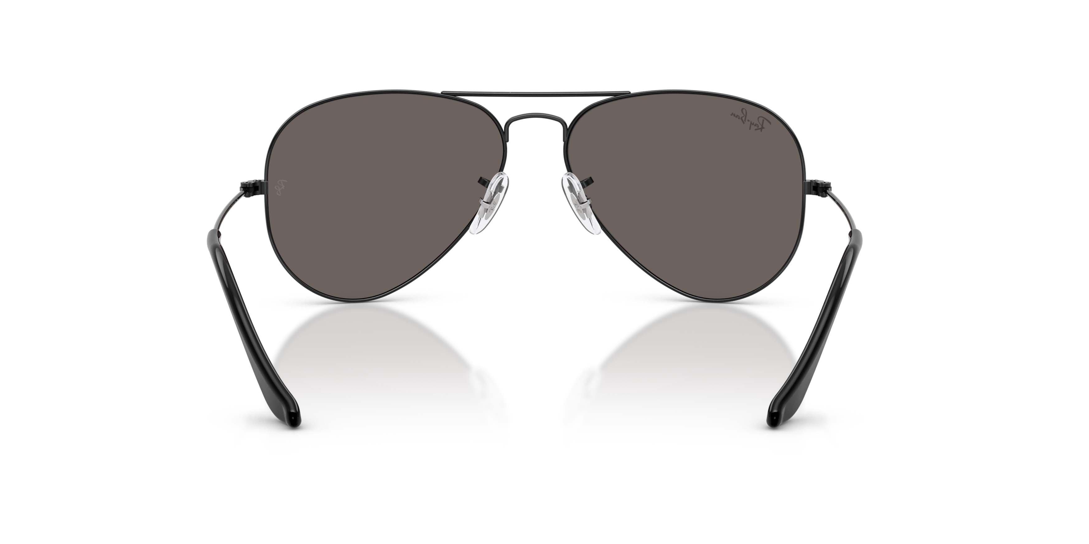 Ray-Ban Aviator Classic Dark Grey Sunglasses - Polished Black - BLACK/GREY