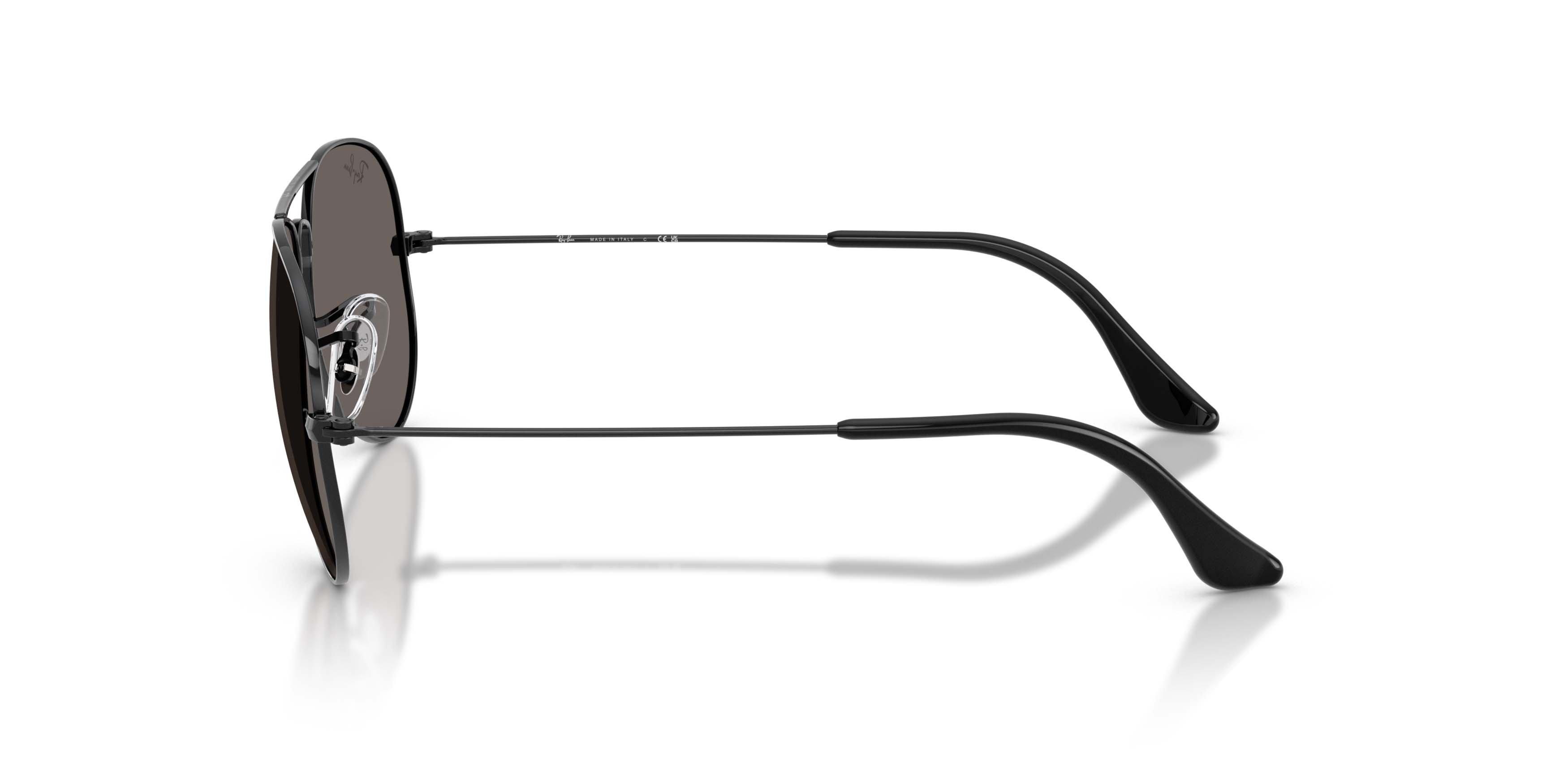 Ray-Ban Aviator Classic Dark Grey Sunglasses - Polished Black - BLACK/GREY