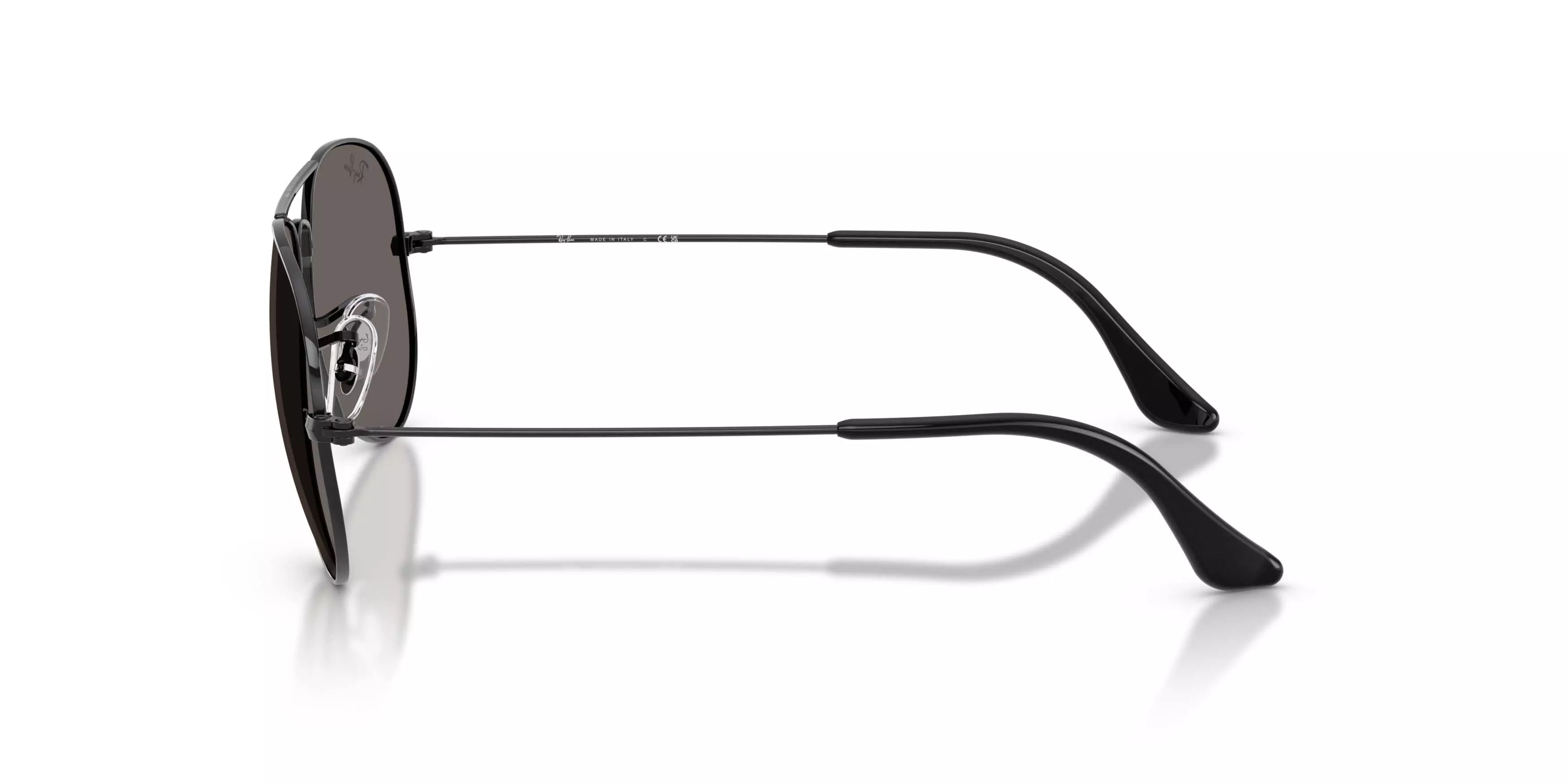 Ray-Ban Aviator Classic Dark Grey Sunglasses - Polished Black - BLACK/GREY