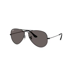 Ray-Ban Aviator Classic Dark Grey Sunglasses - Polished Black - BLACK/GREY