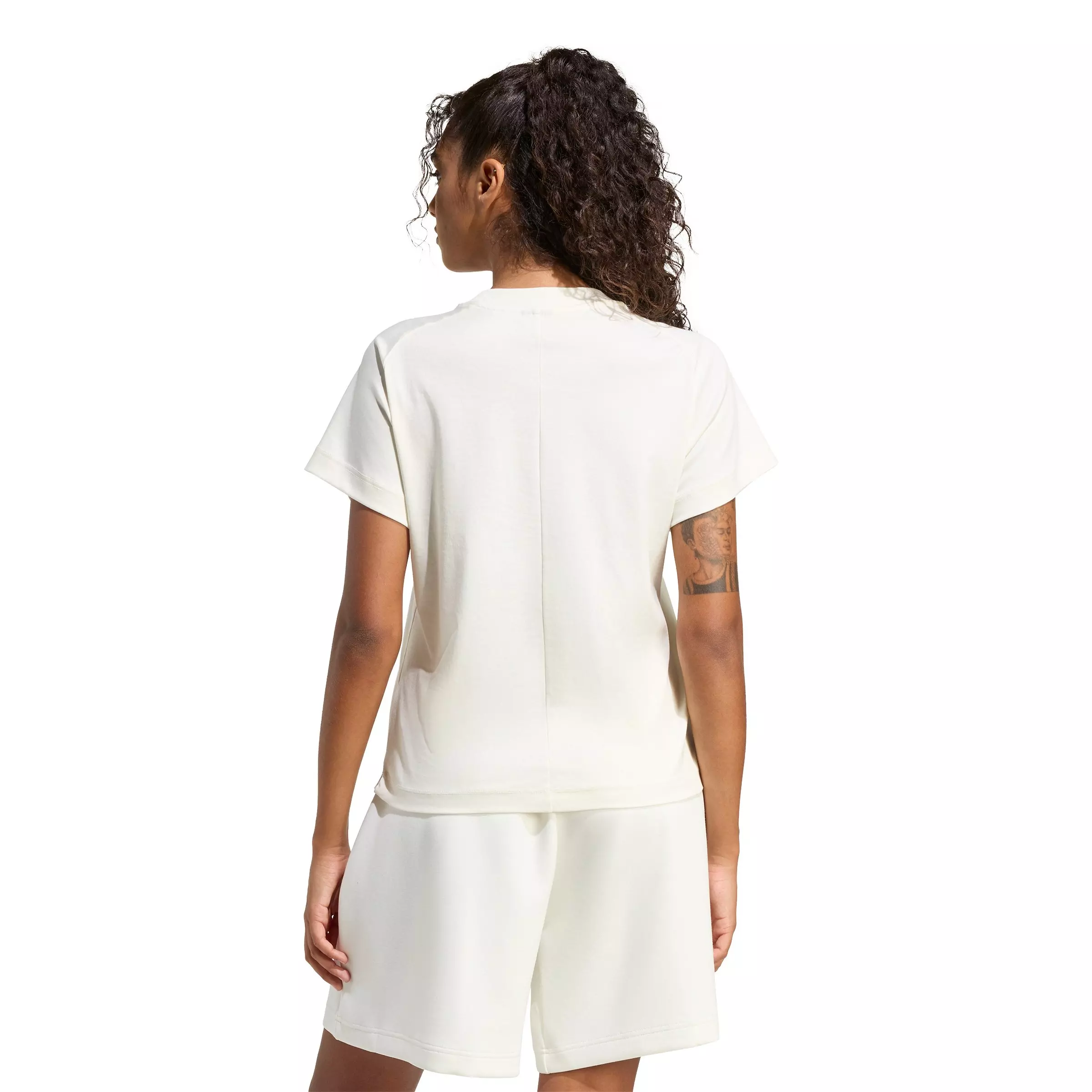 adidas Women's Soft Lux Tee - Off-White - OFF-WHITE