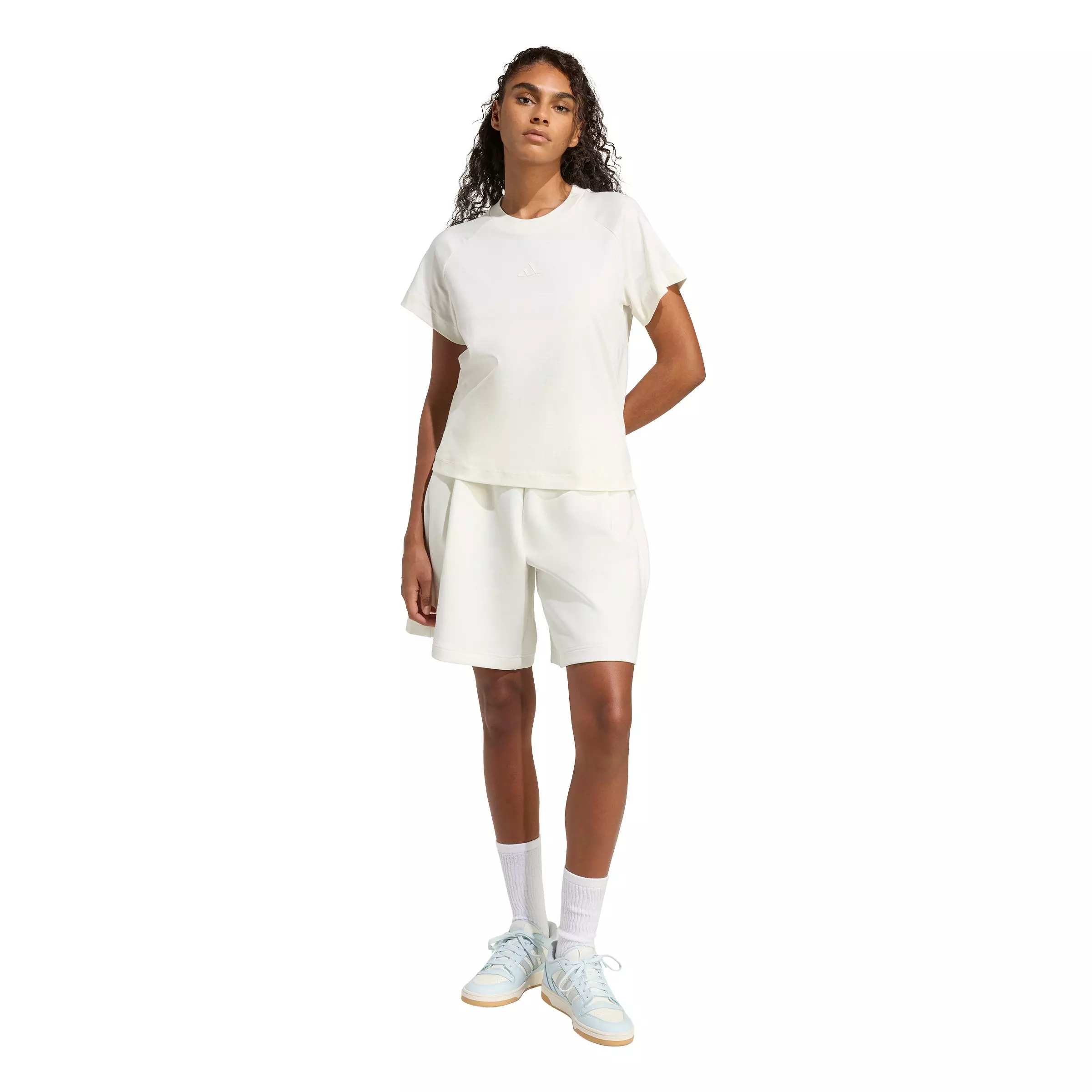 adidas Women's Soft Lux Tee - Off-White - OFF-WHITE