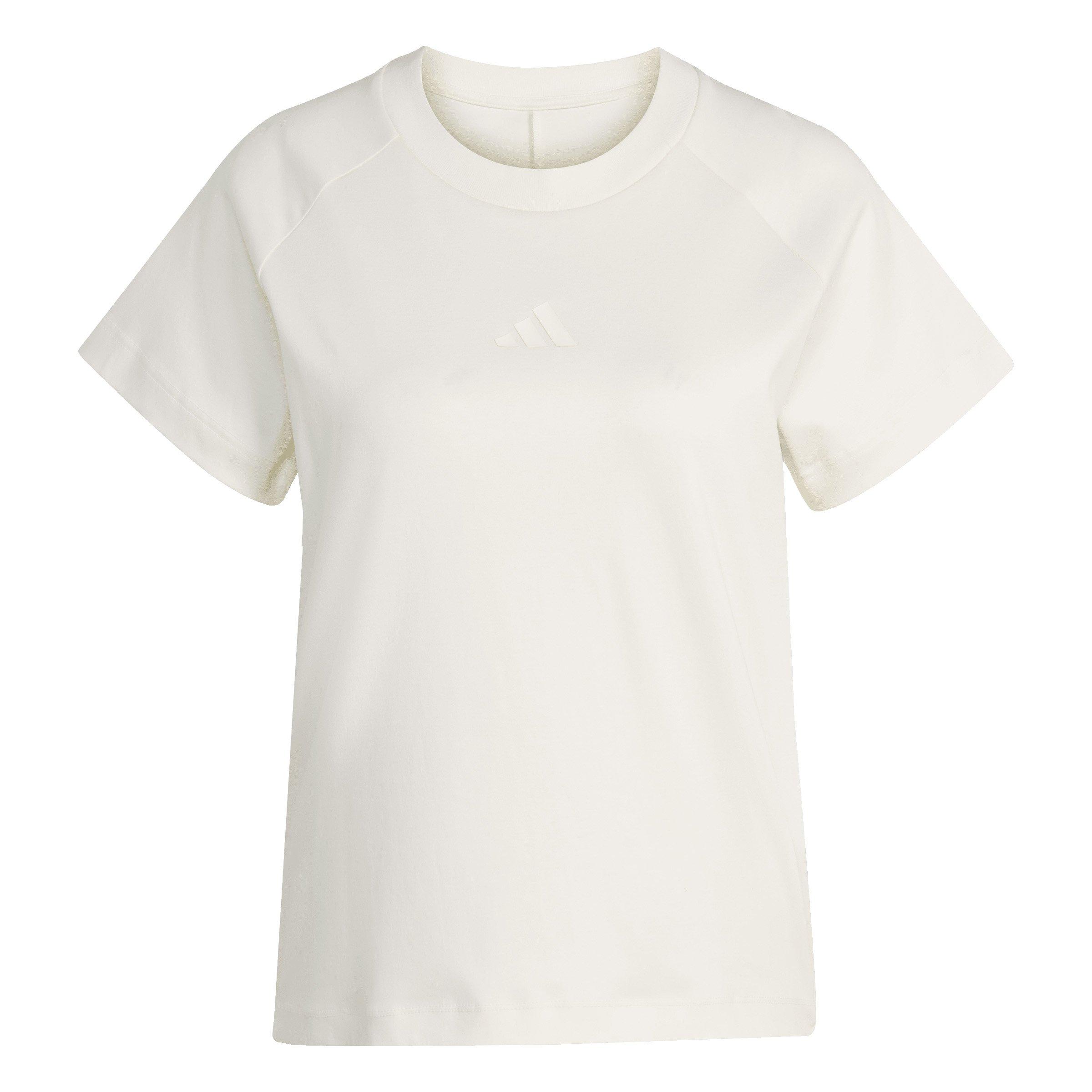 adidas Women's Soft Lux Tee - Off-White - OFF-WHITE Thumbnail View 6