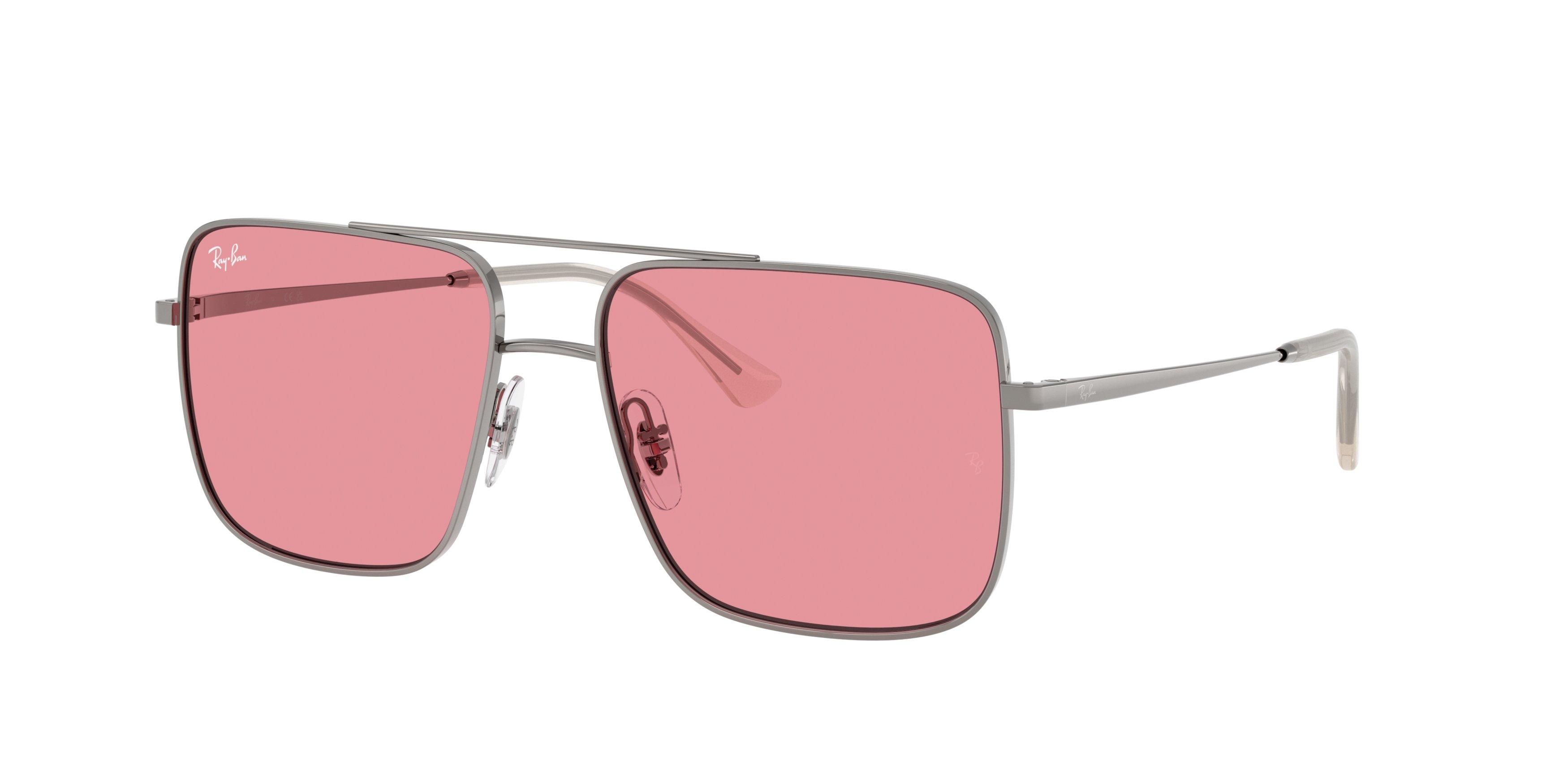 Ray-Ban Ari Rose Sunglasses - Silver - GREY/PINK Thumbnail View 1