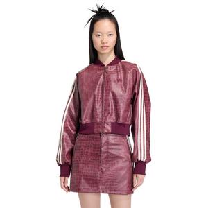 adidas Women's Pleather Jacket - Maroon
