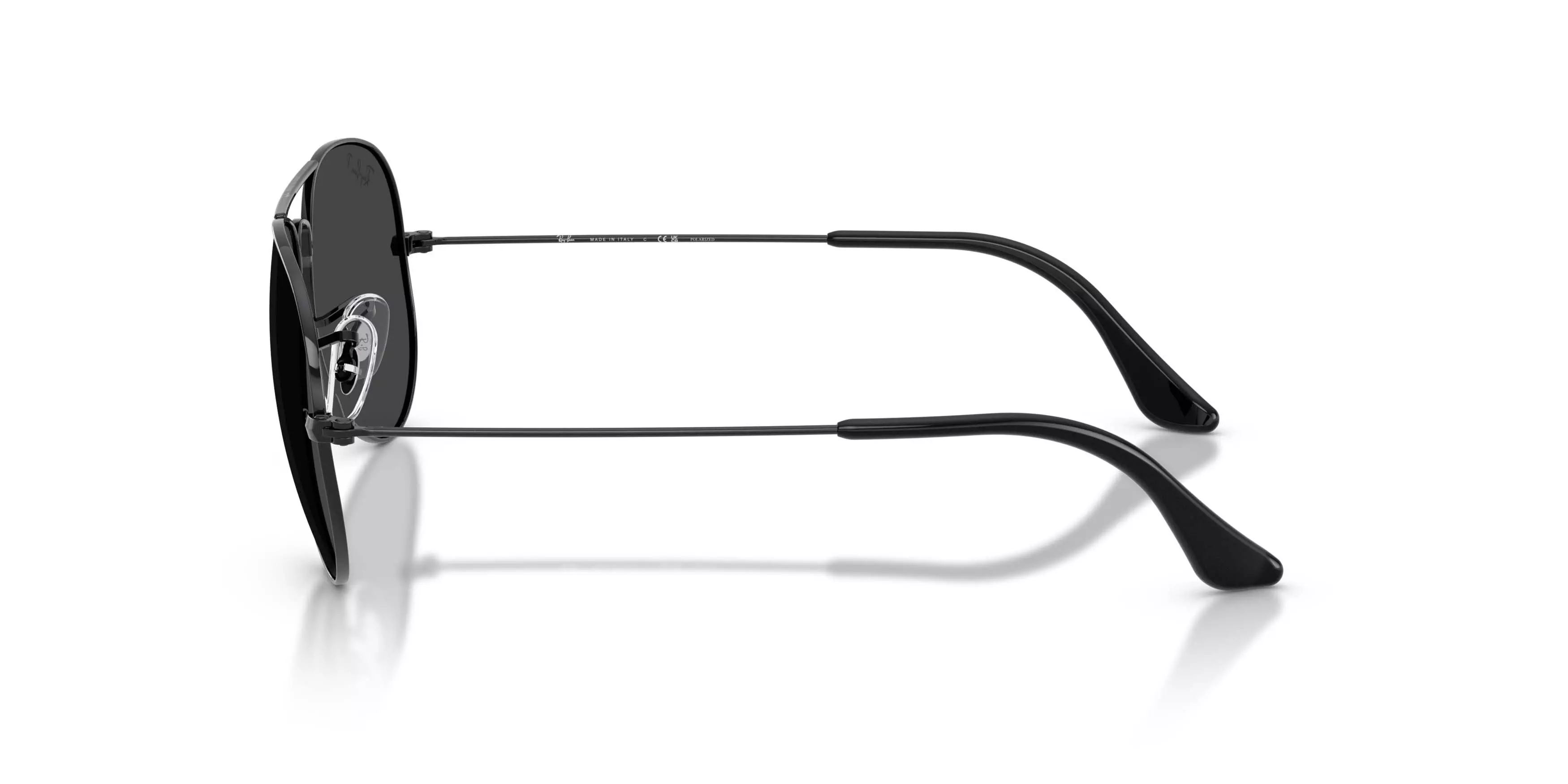 Ray-Ban Aviator Classic Black Polarized Sunglasses - Black - BLACK/GREY