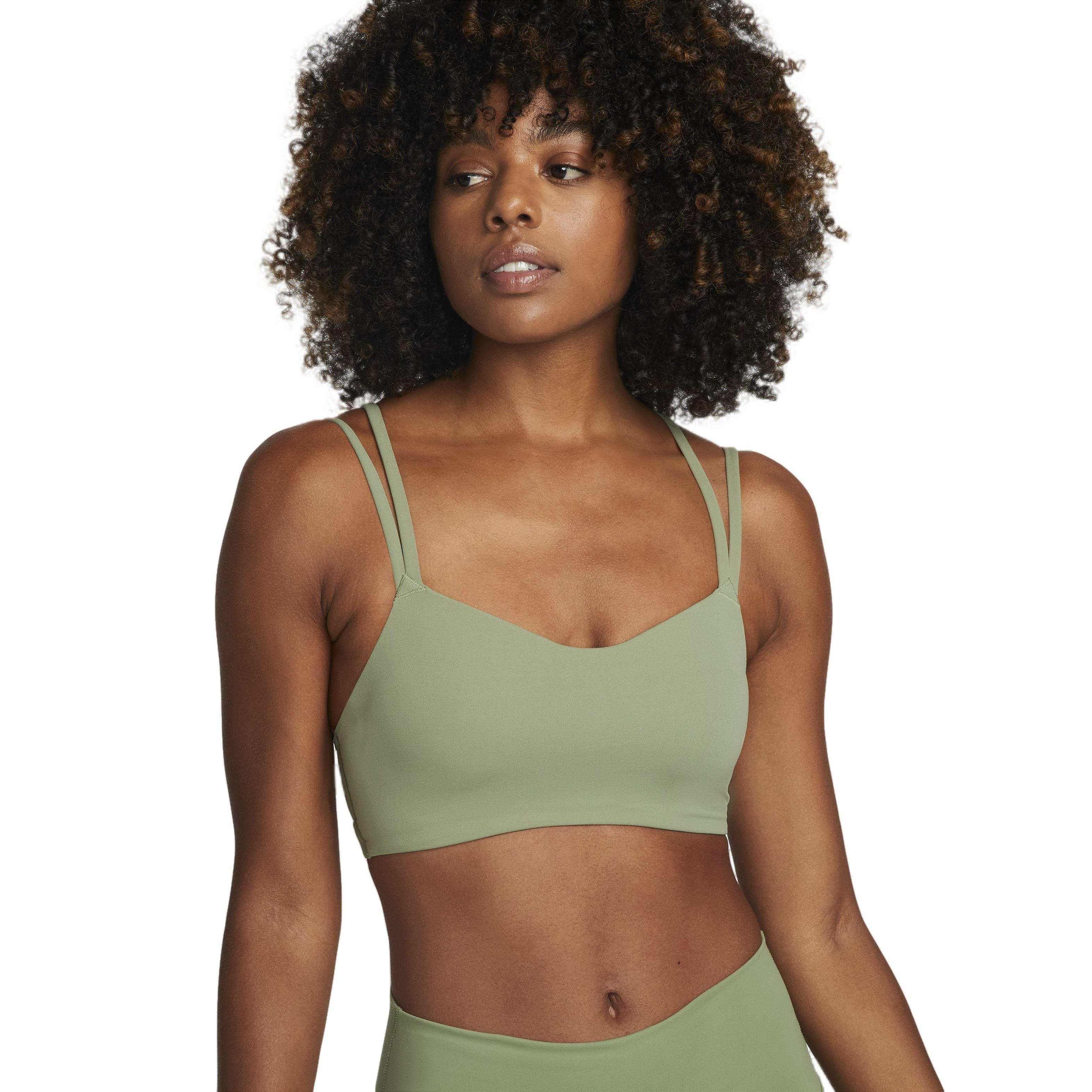 Nike Yoga Alate Dri-Fit light-support sports bra in brown