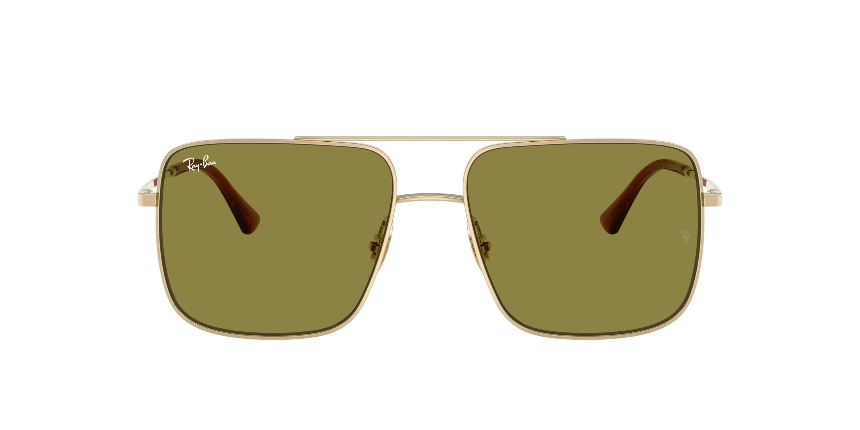 Ray-Ban Ari Green Sunglasses - Gold - GOLD/GREEN Thumbnail View 3