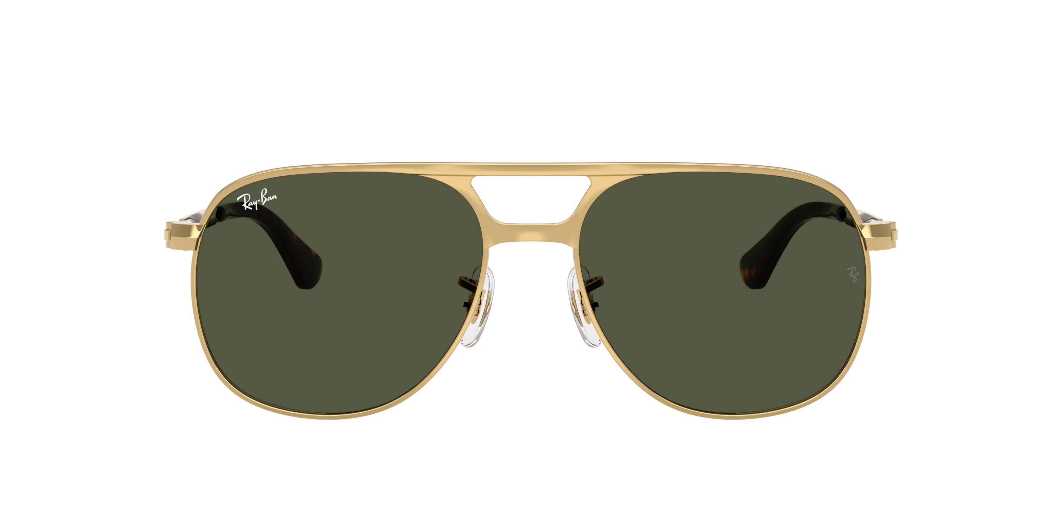Ray-Ban Bill Max Dark Green Sunglasses - Polished Arista Gold - GOLD/GREEN