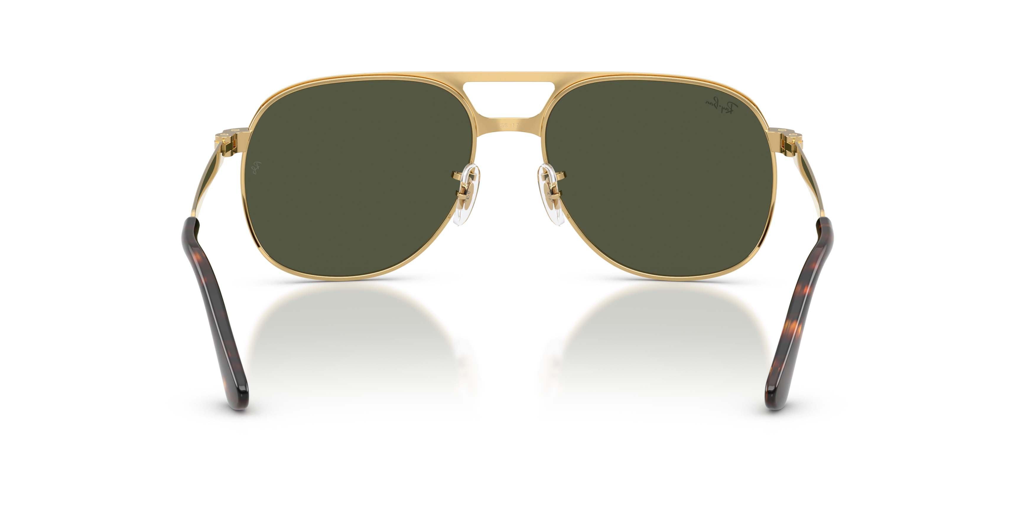 Ray-Ban Bill Max Dark Green Sunglasses - Polished Arista Gold - GOLD/GREEN