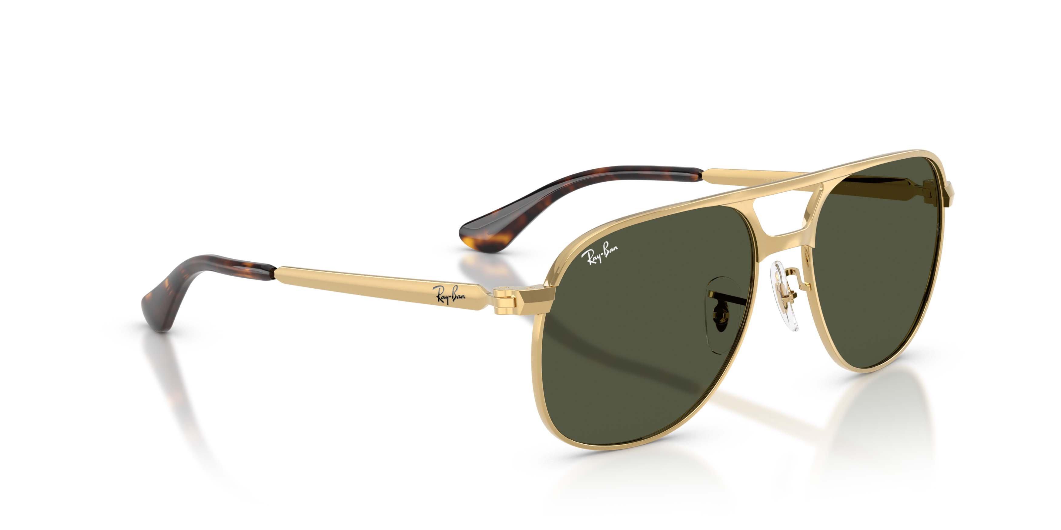 Ray-Ban Bill Max Dark Green Sunglasses - Polished Arista Gold - GOLD/GREEN