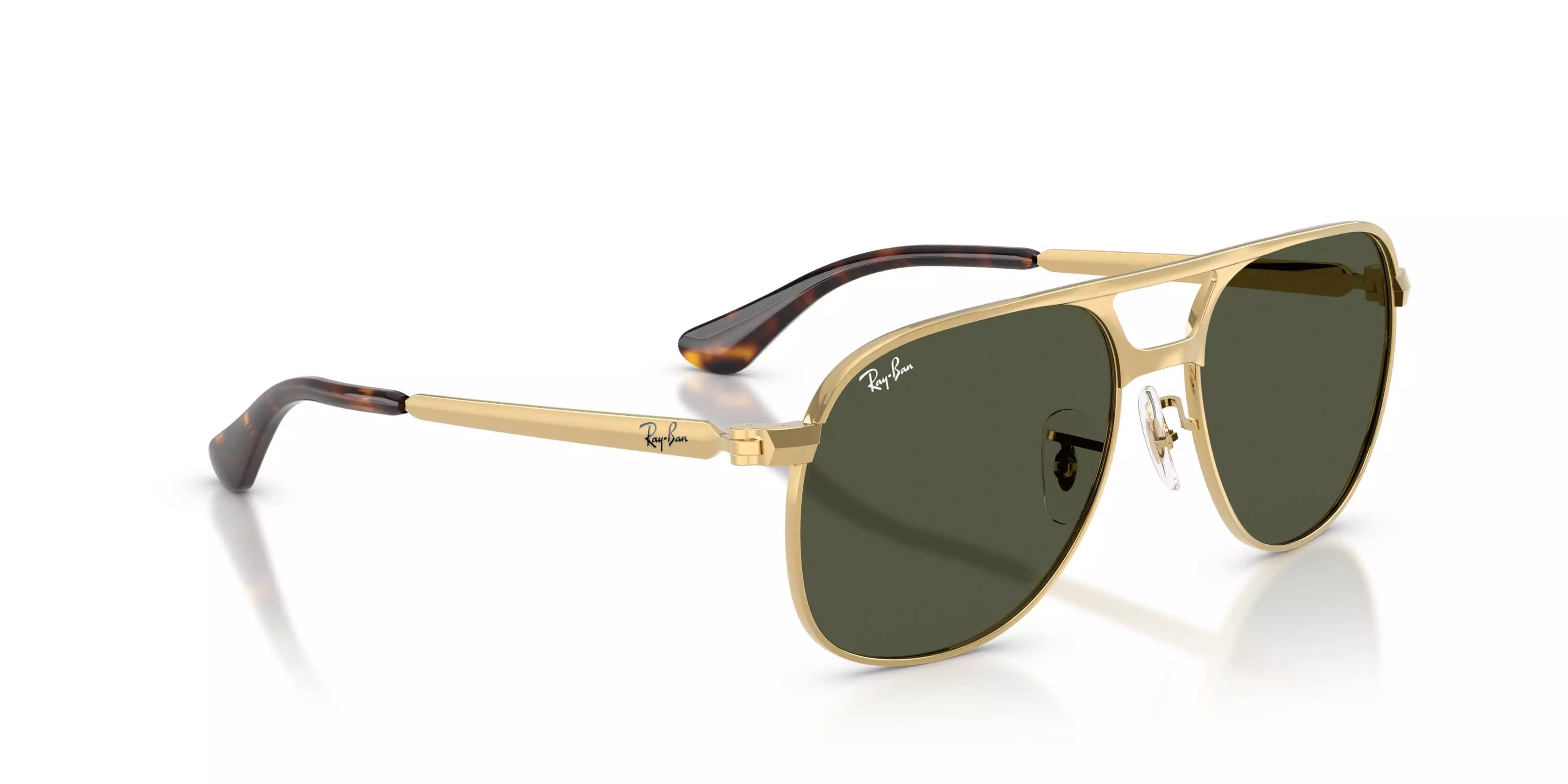 Ray-Ban Bill Max Dark Green Sunglasses - Polished Arista Gold - GOLD/GREEN