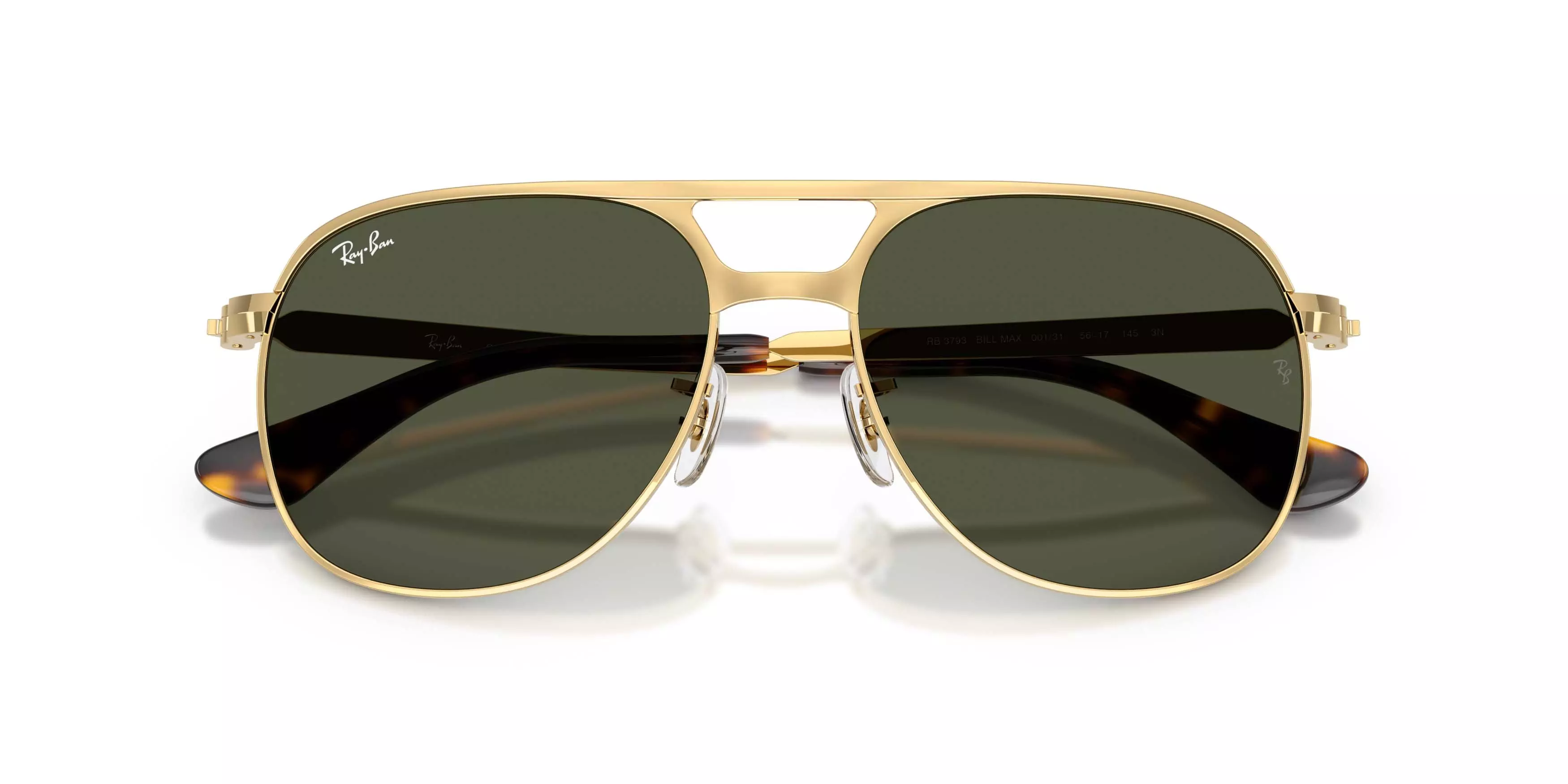 Ray-Ban Bill Max Dark Green Sunglasses - Polished Arista Gold - GOLD/GREEN