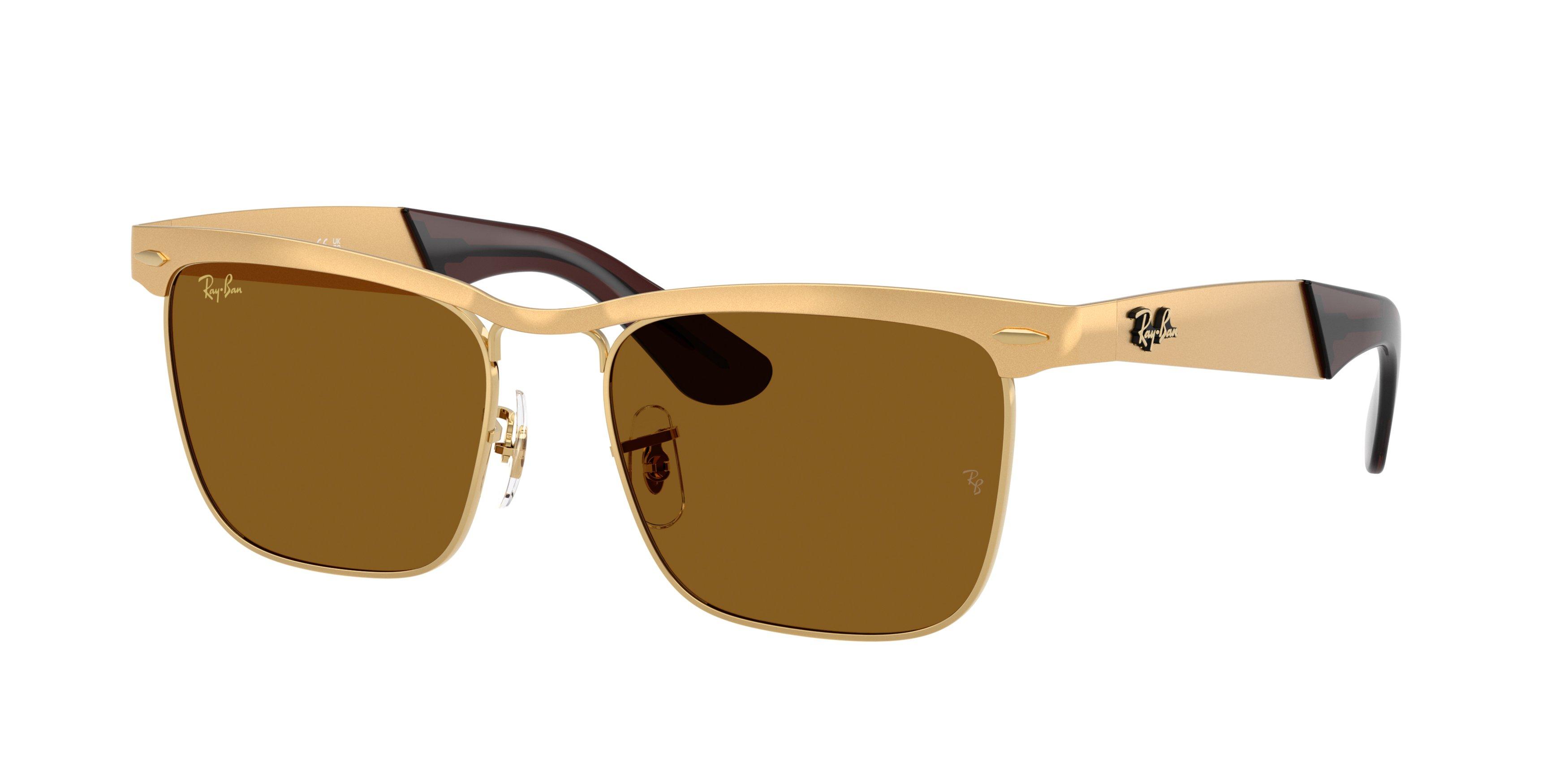 Ray-Ban Wayfarer Deluxe Brown Sunglasses - Matte Gold - GOLD/BROWN Thumbnail View 1