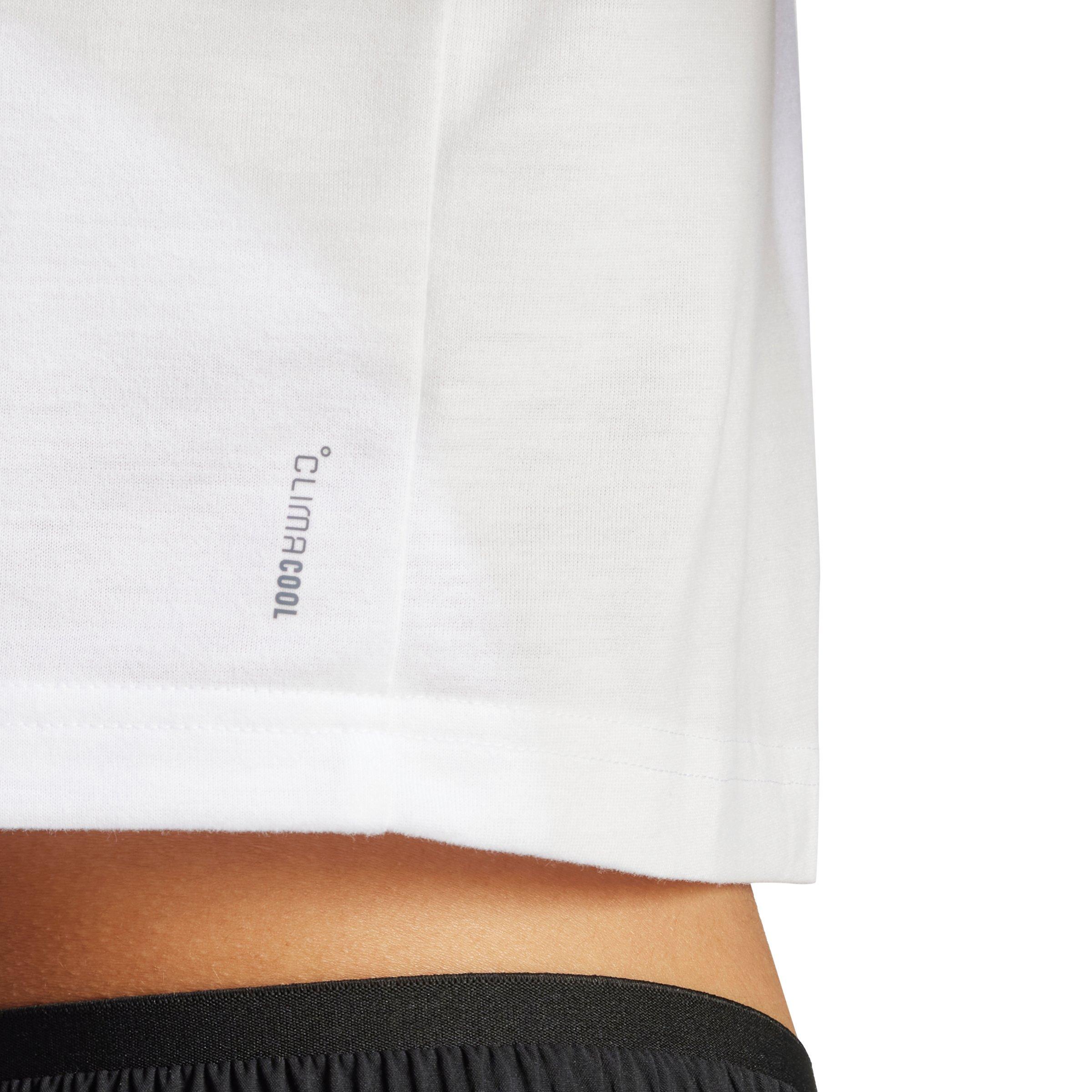 adidas Women's Train Essentials Boxy Workout T-Shirt - White - WHITE Thumbnail View 4
