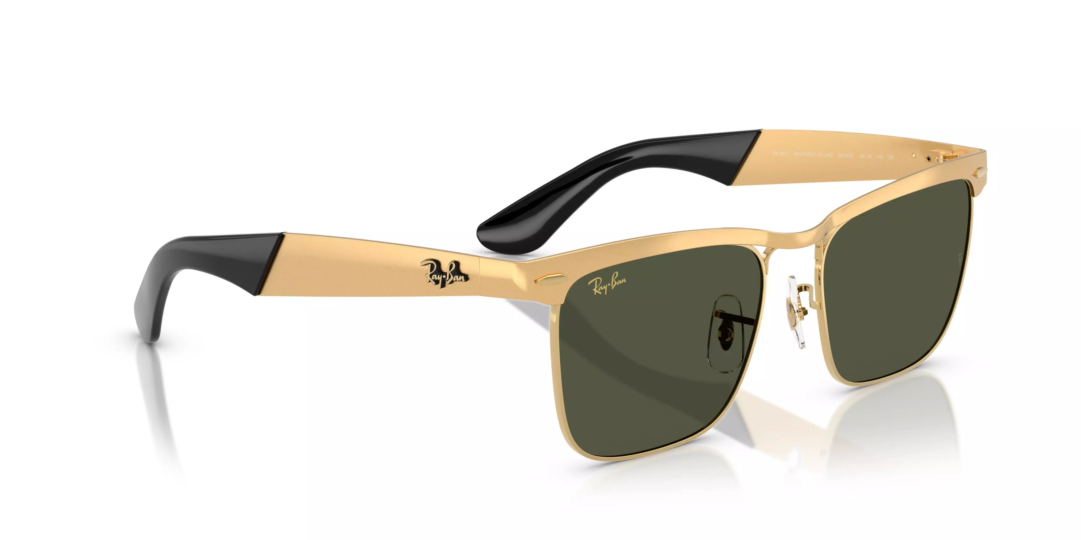 Ray-Ban Wayfarer Deluxe Green Sunglasses - Polished Gold - GOLD/GREEN