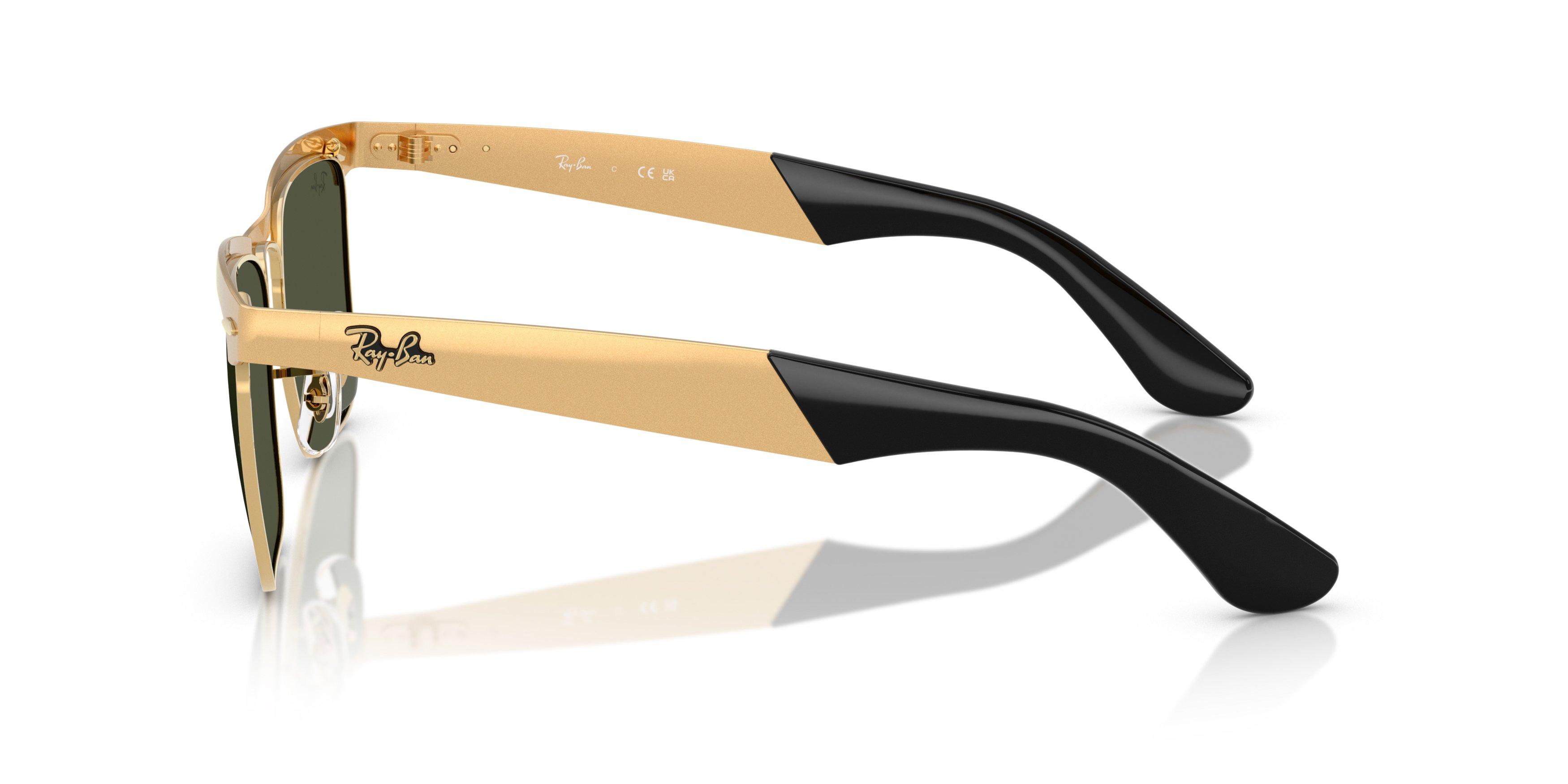 Ray-Ban Wayfarer Deluxe Green Sunglasses - Polished Gold - GOLD/GREEN Thumbnail View 6