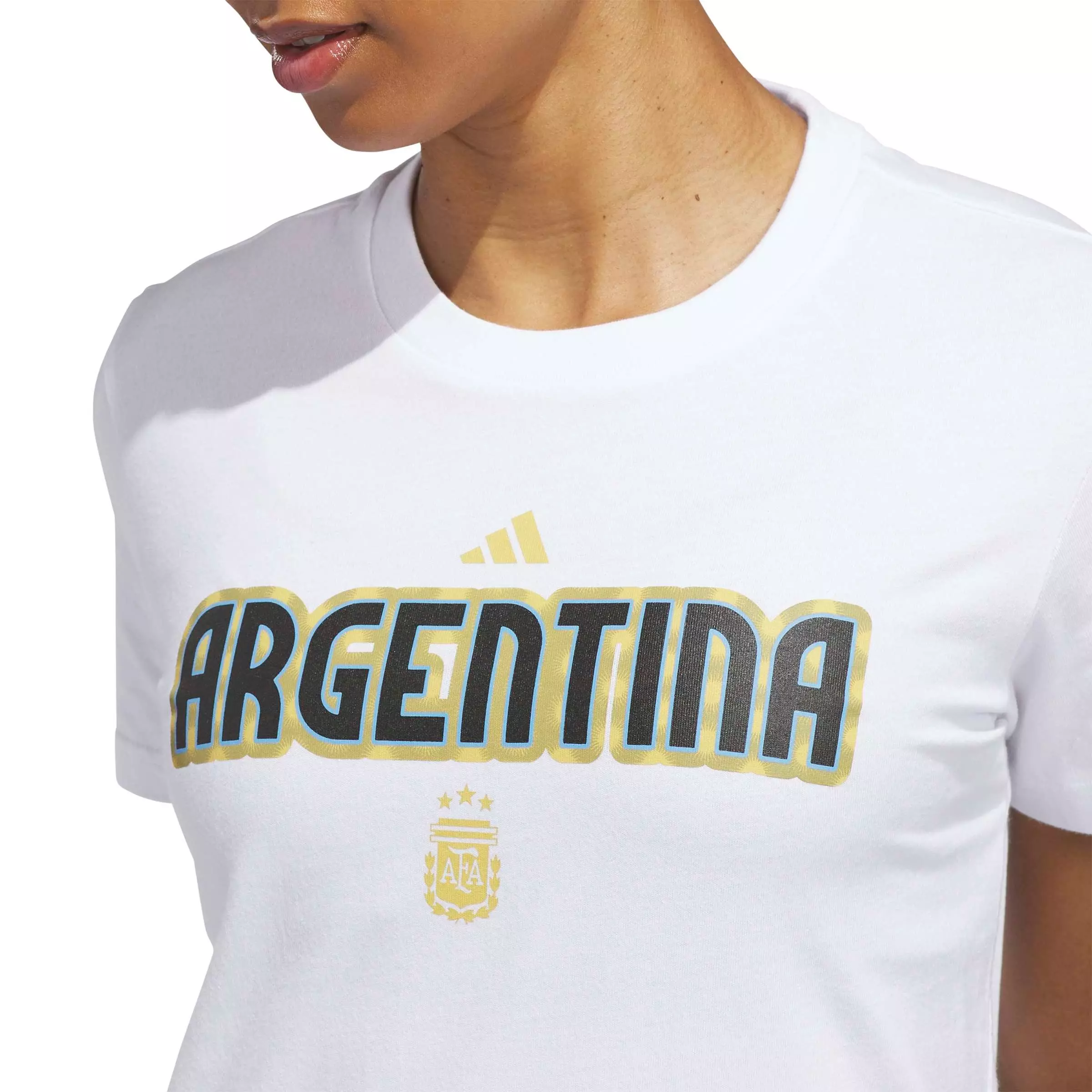 adidas Women's World Cup 26 Argentina Home Graphic Tee - White - WHITE