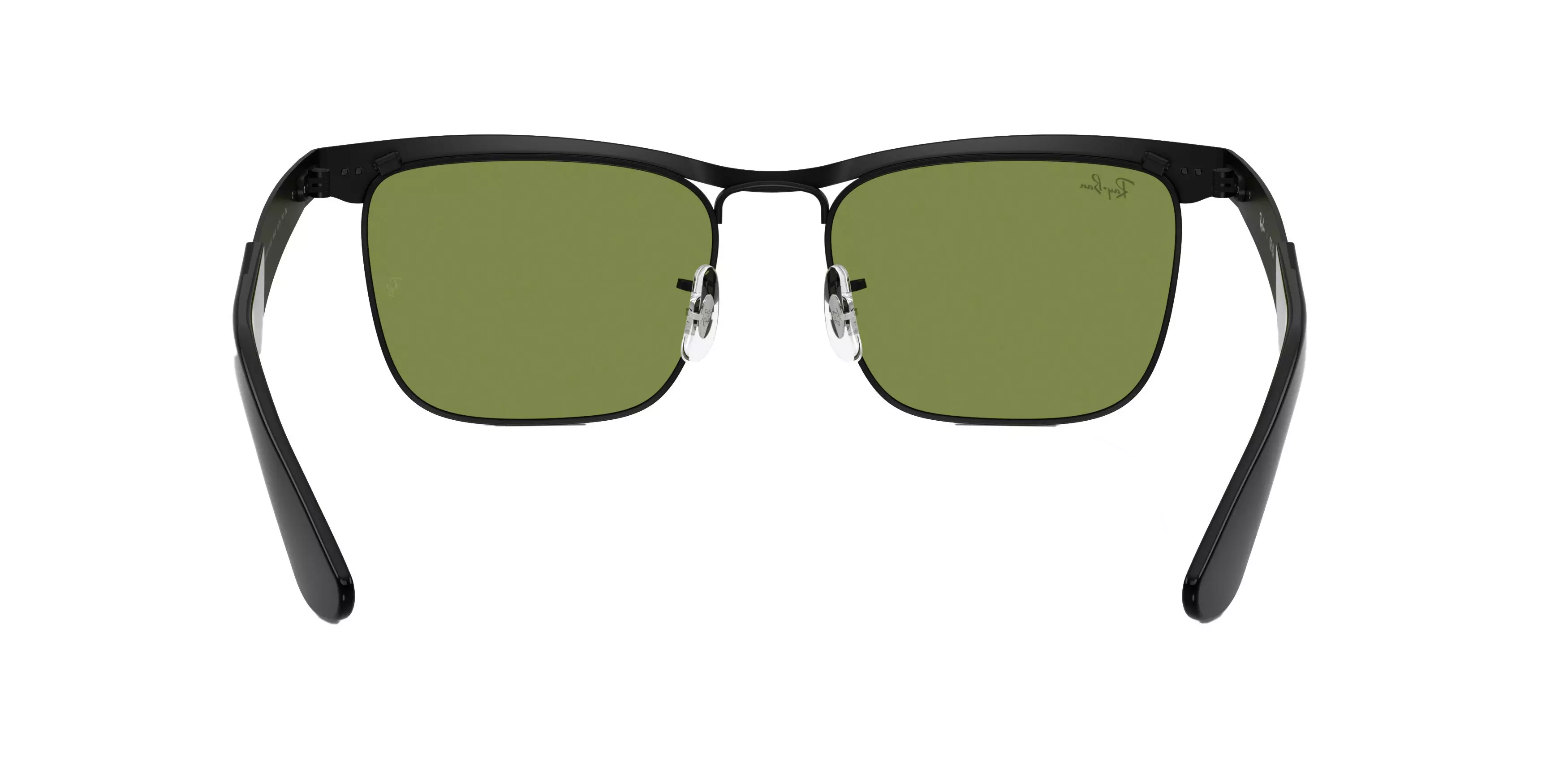Ray-Ban Wayfarer Deluxe Green Sunglasses - Matte Black - BLACK/GREEN