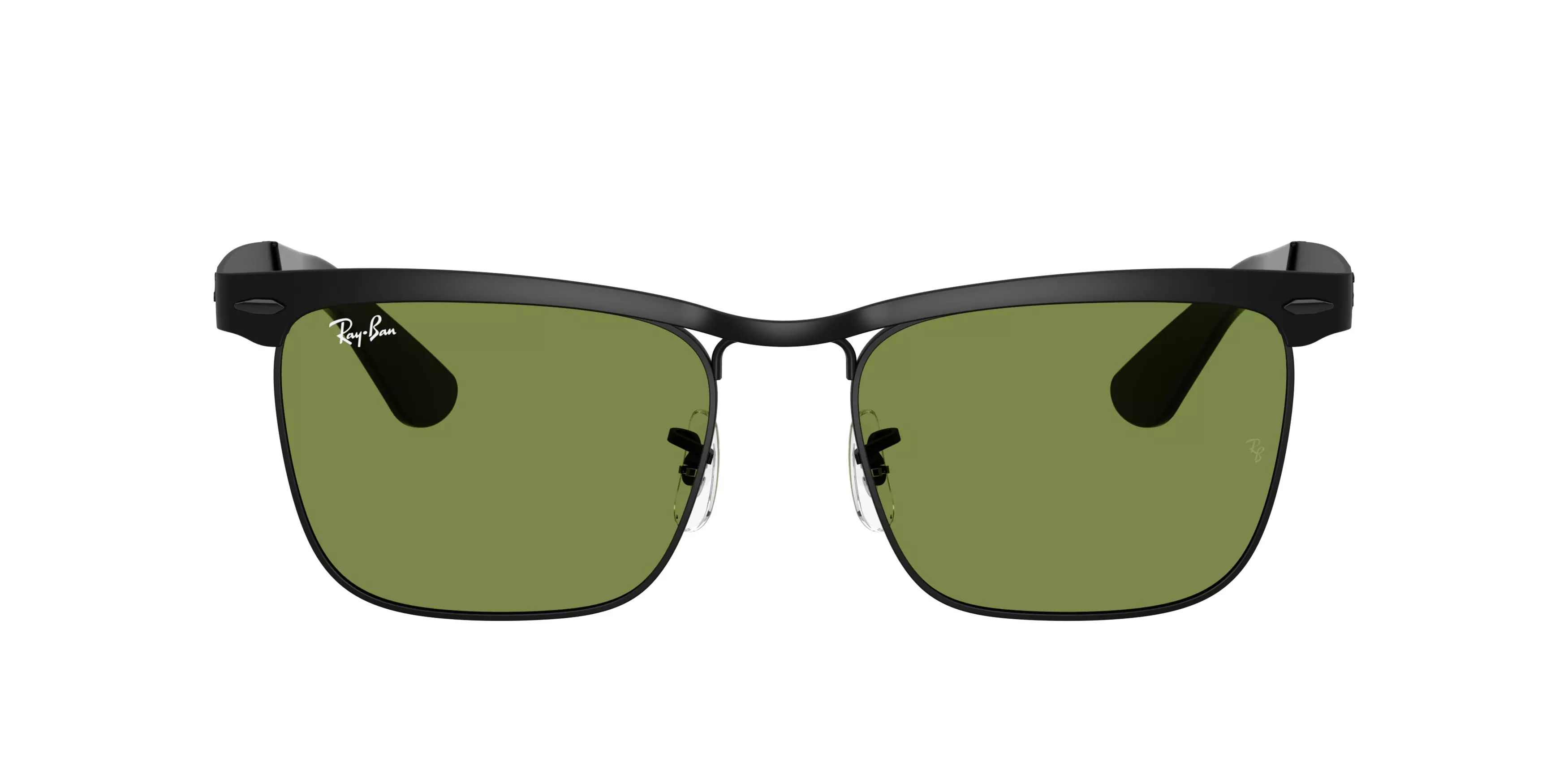 Ray-Ban Wayfarer Deluxe Green Sunglasses - Matte Black - BLACK/GREEN