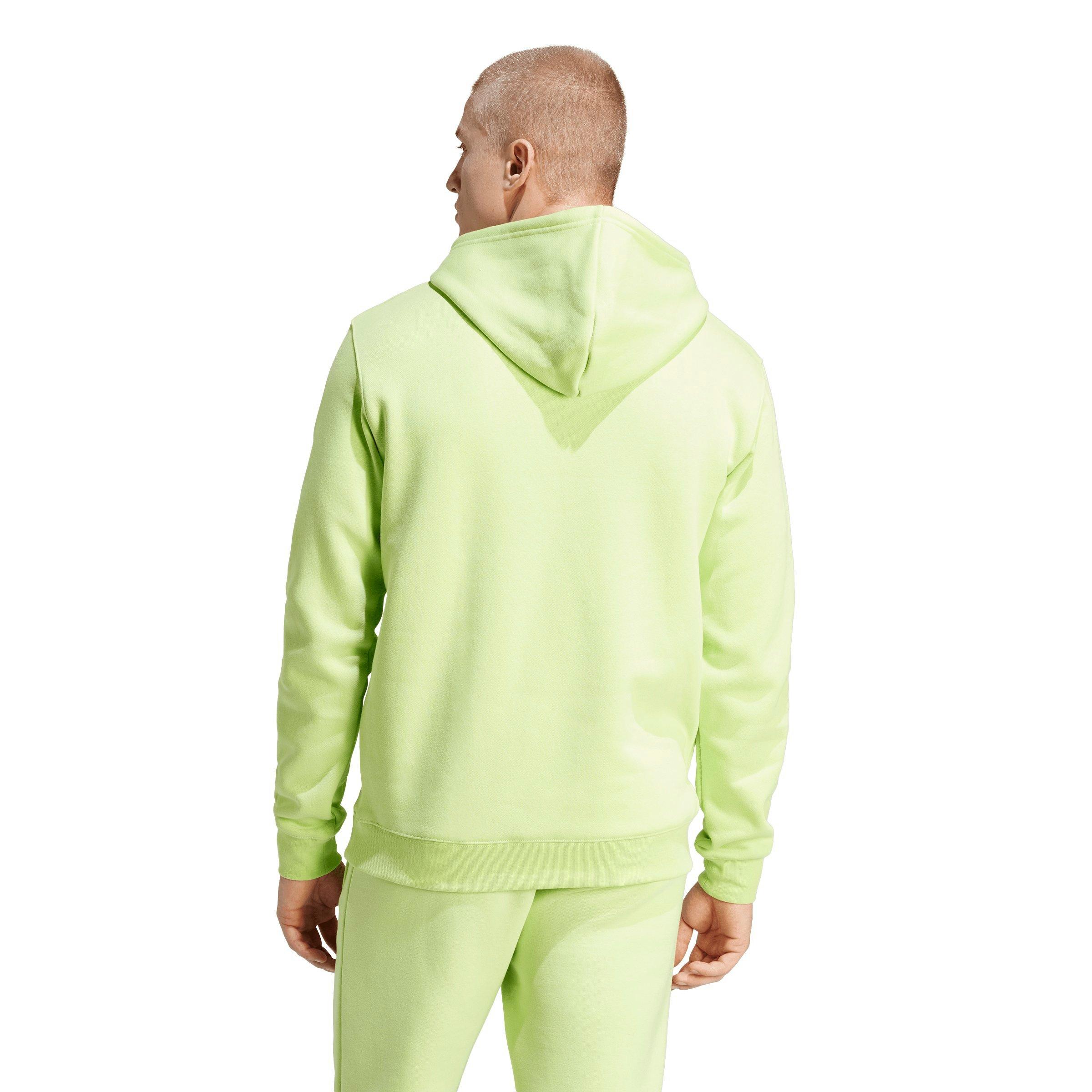 adidas Originals Men s Trefoil Essentials Lifestyle Hoodie Lime