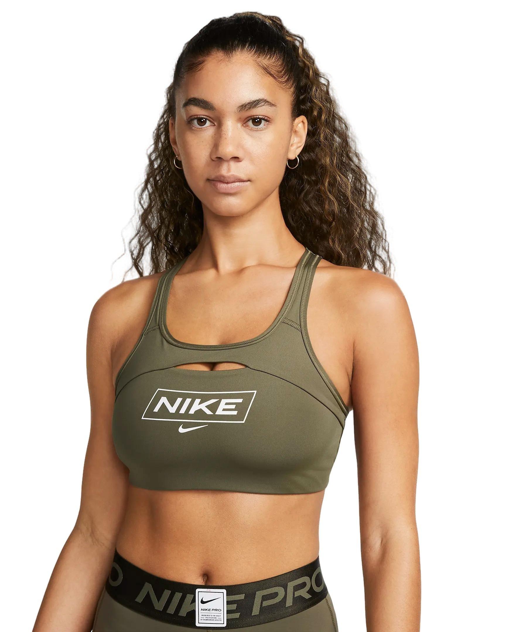 Nike Women's Pro Swoosh Medium-Support Non-Padded Graphic Sports Bra -  Hibbett