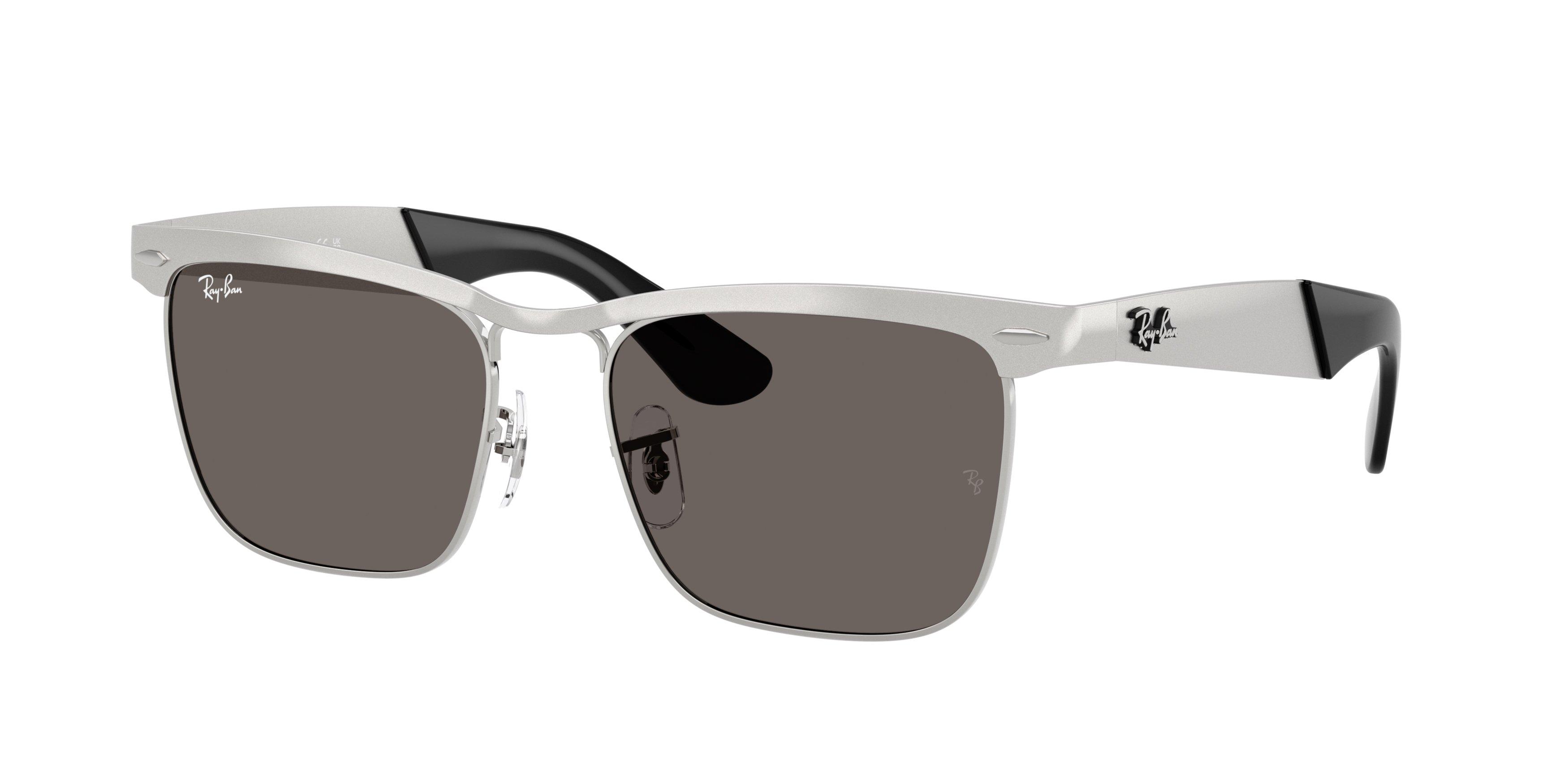 Ray-Ban Wayfarer Deluxe Dark Grey Sunglasses - Matte Silver - SILVER Thumbnail View 1