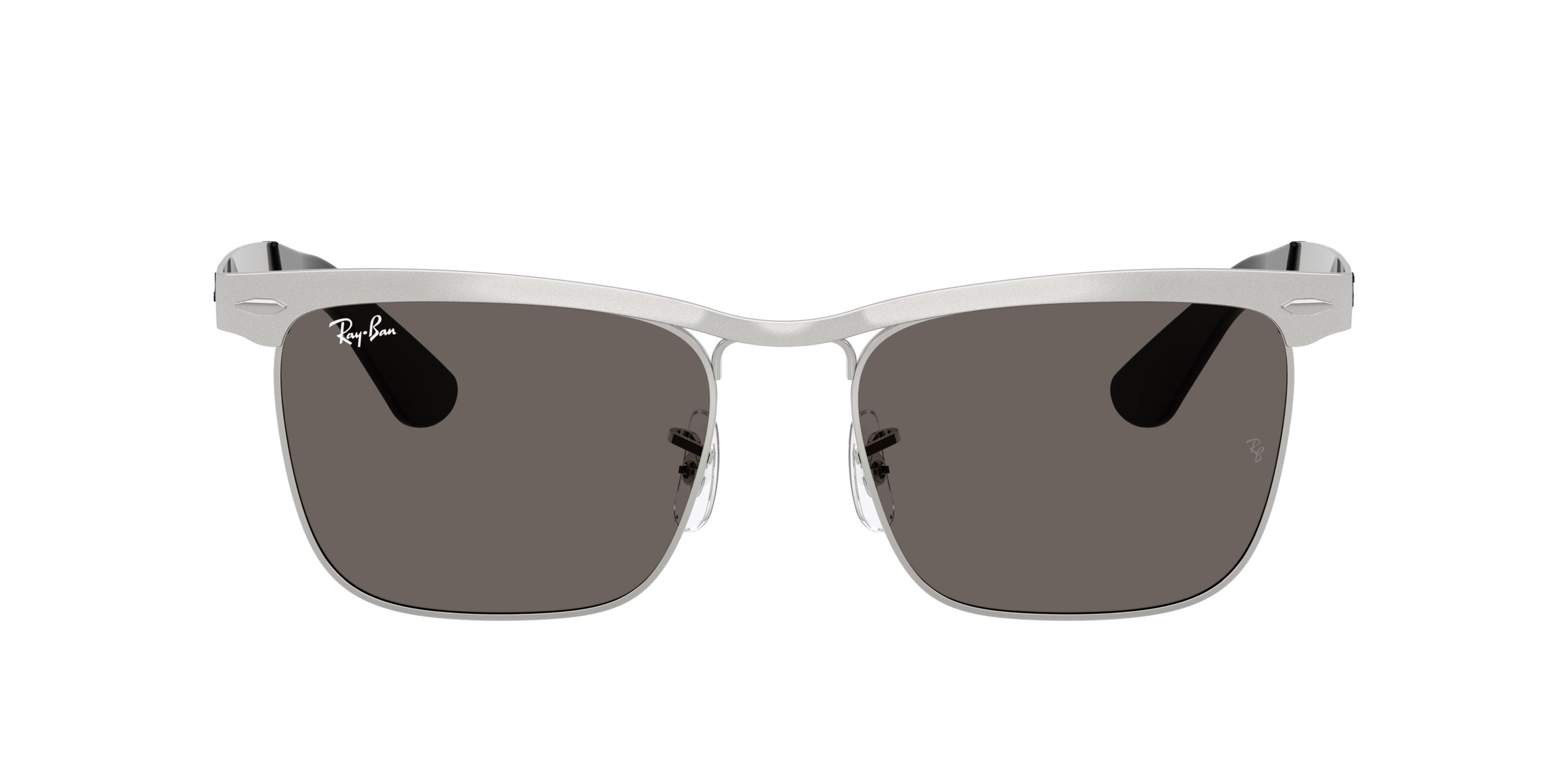 Ray-Ban Wayfarer Deluxe Dark Grey Sunglasses - Matte Silver - SILVER Thumbnail View 3